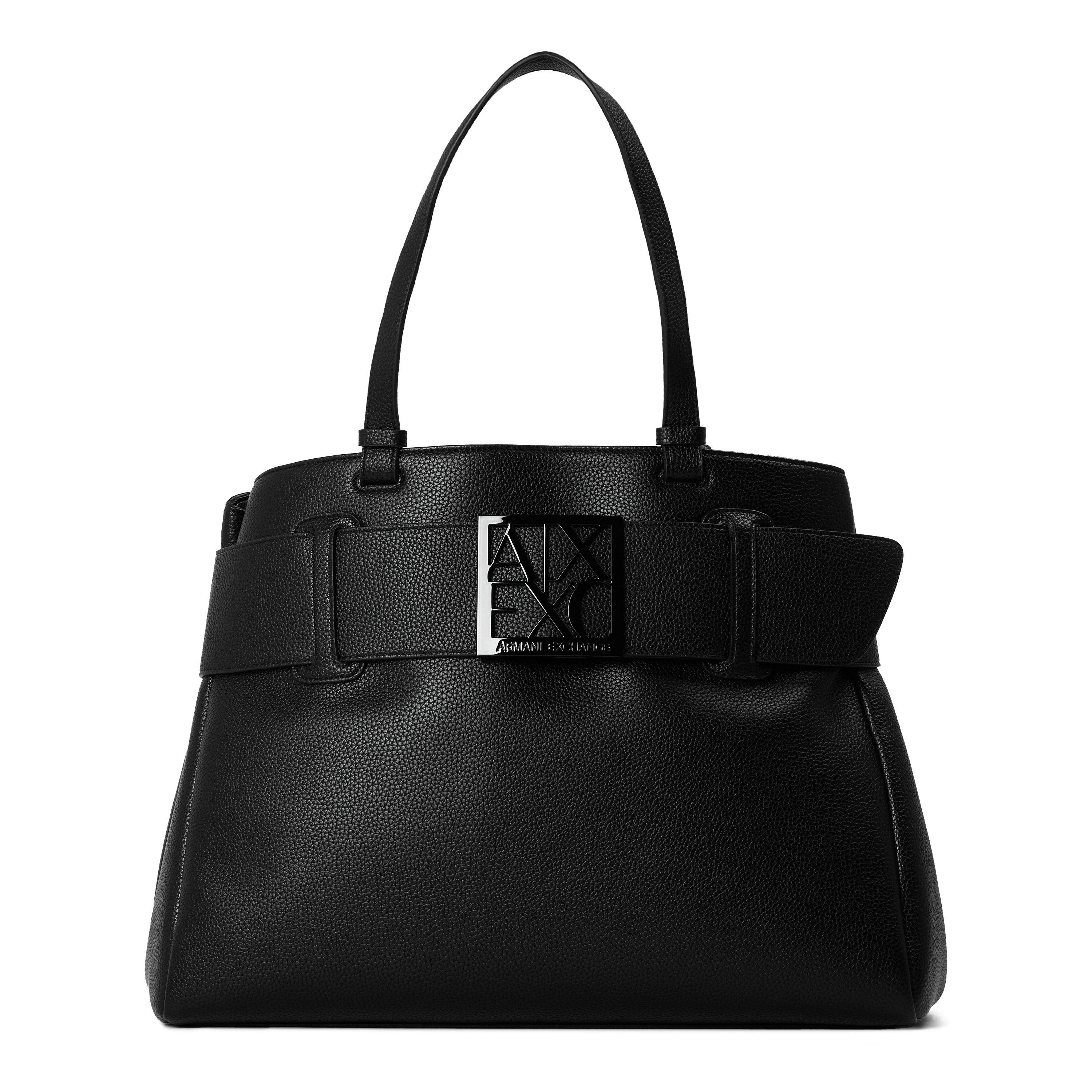 Armani Exchange Women's Susie Faux Leather Tote Bag - Black