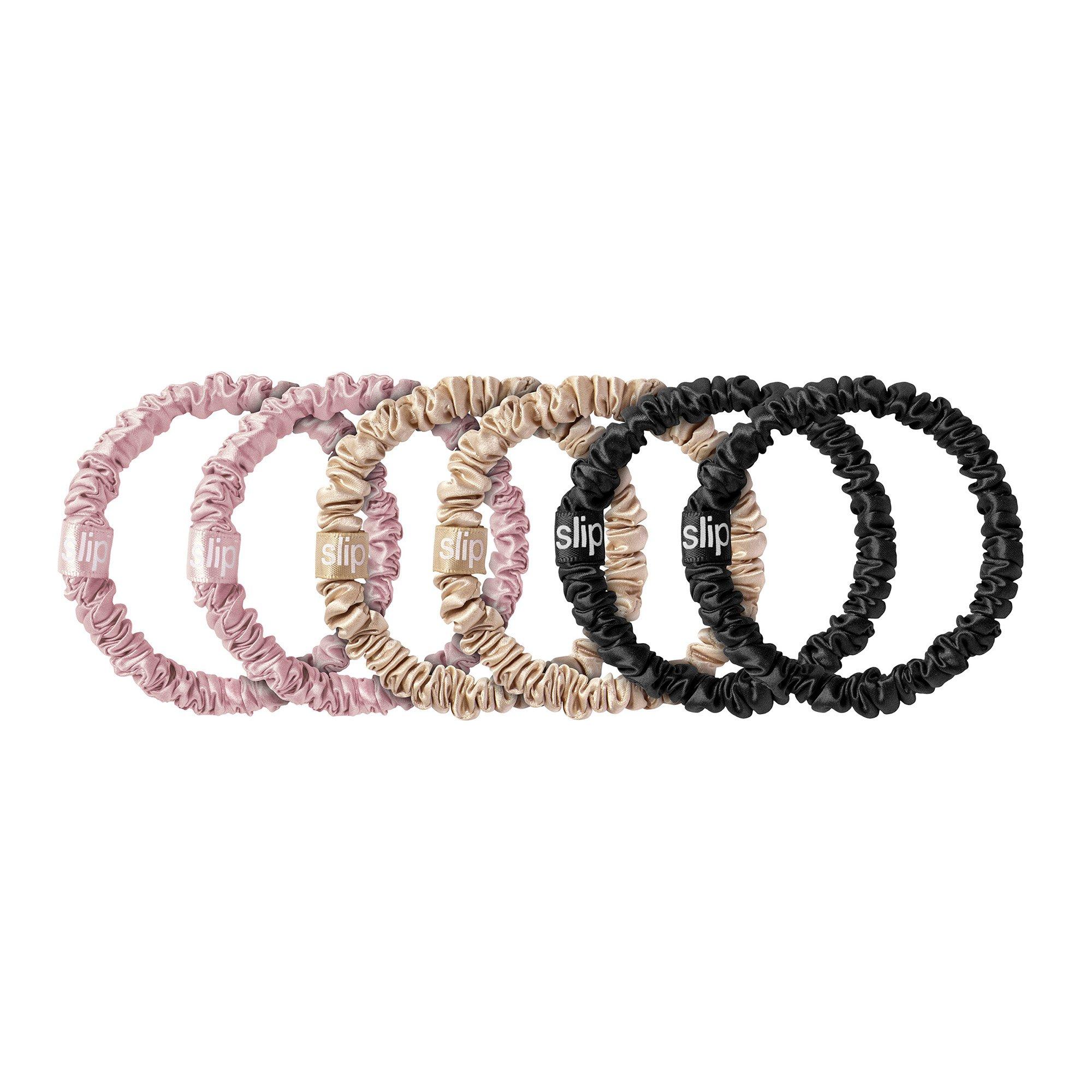 Multi - Slip - Pure Silk Skinny Scrunchies - 1