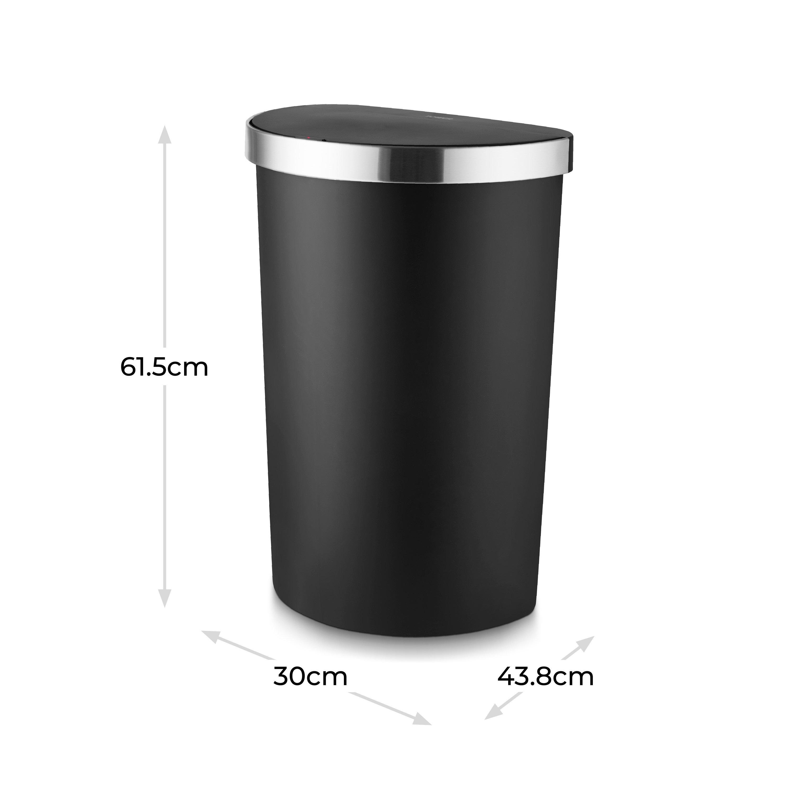 Black - Tower - 50L Curved Sensor Bin Black - 6