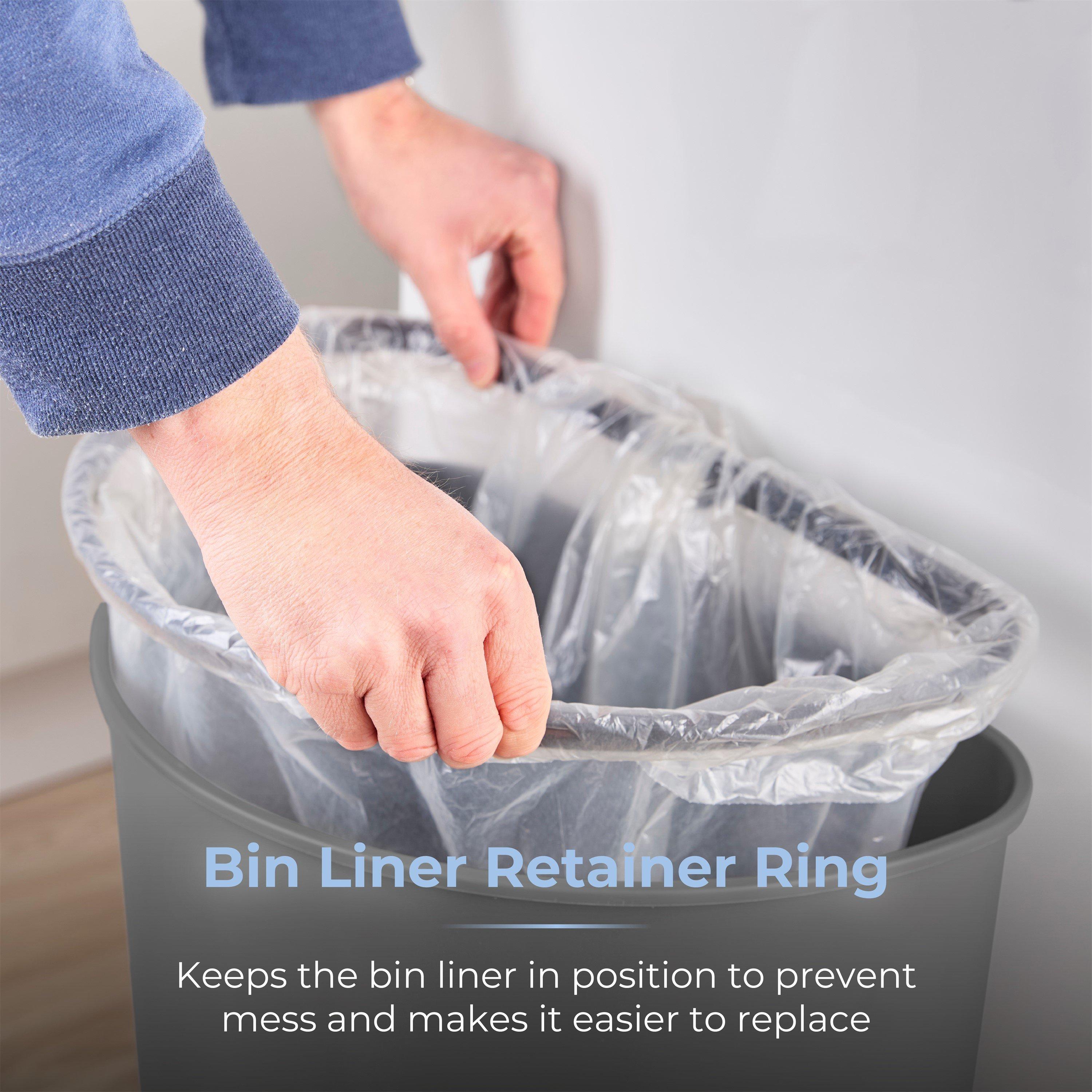 Grey - Tower - 50L Curved Sensor Bin Grey - 4