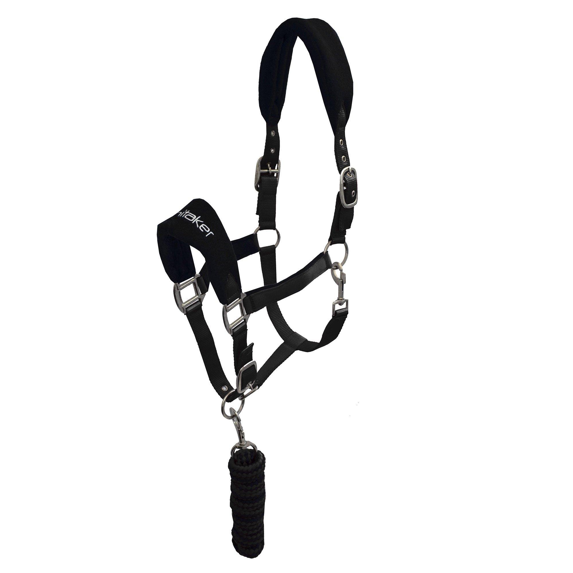John Whitaker  Club Headcollar And Lead Rope Set - Black - Pony