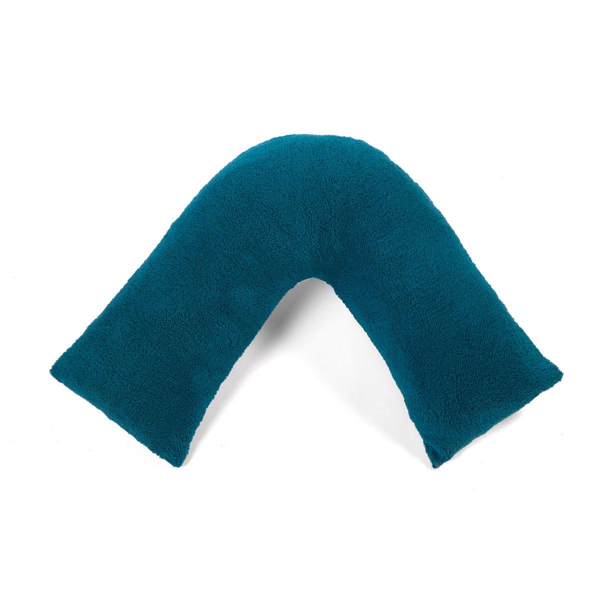 Teal - Downland - Teddy Fleece V-shape Pillow - 6