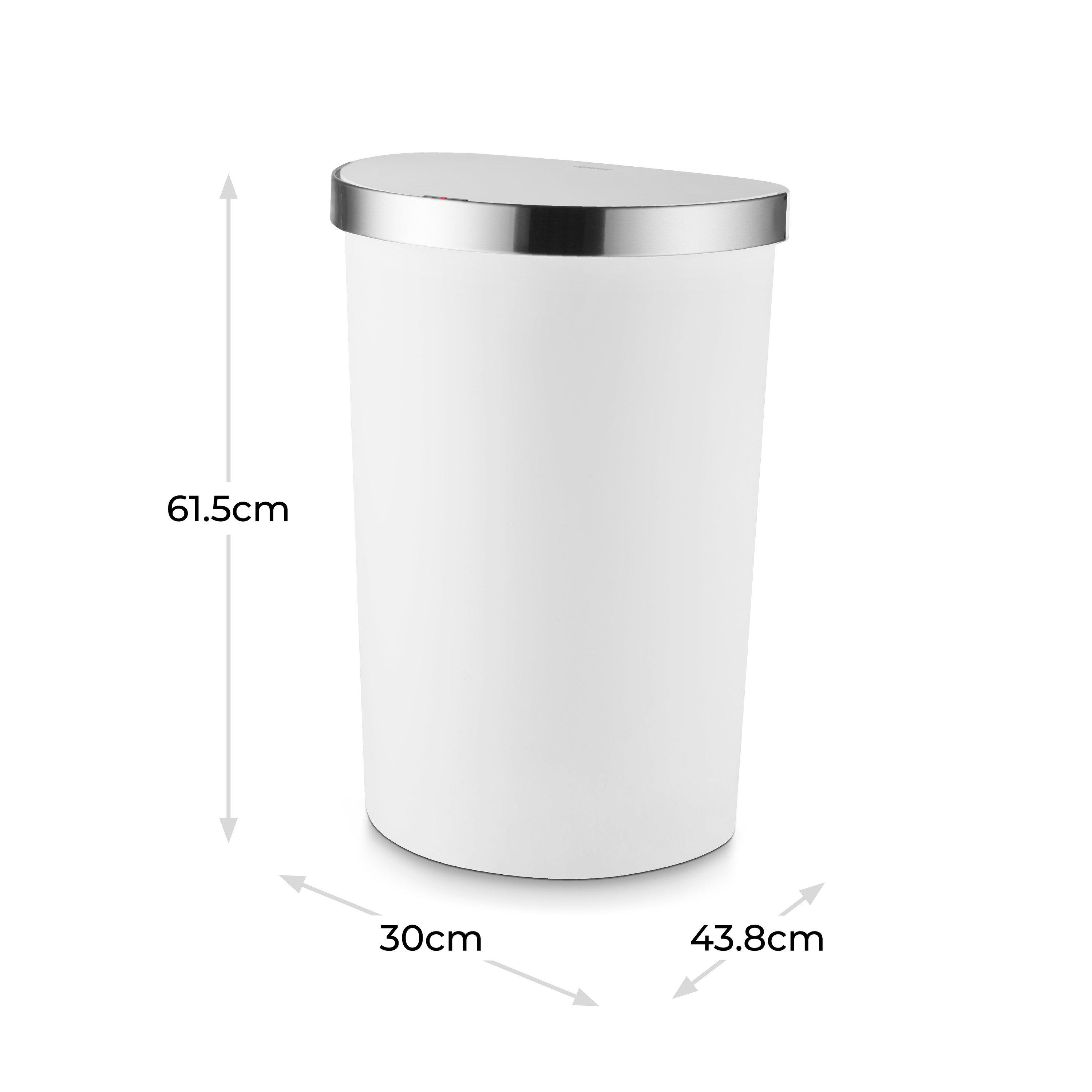 White - Tower - 50L Curved Sensor Bin White - 6