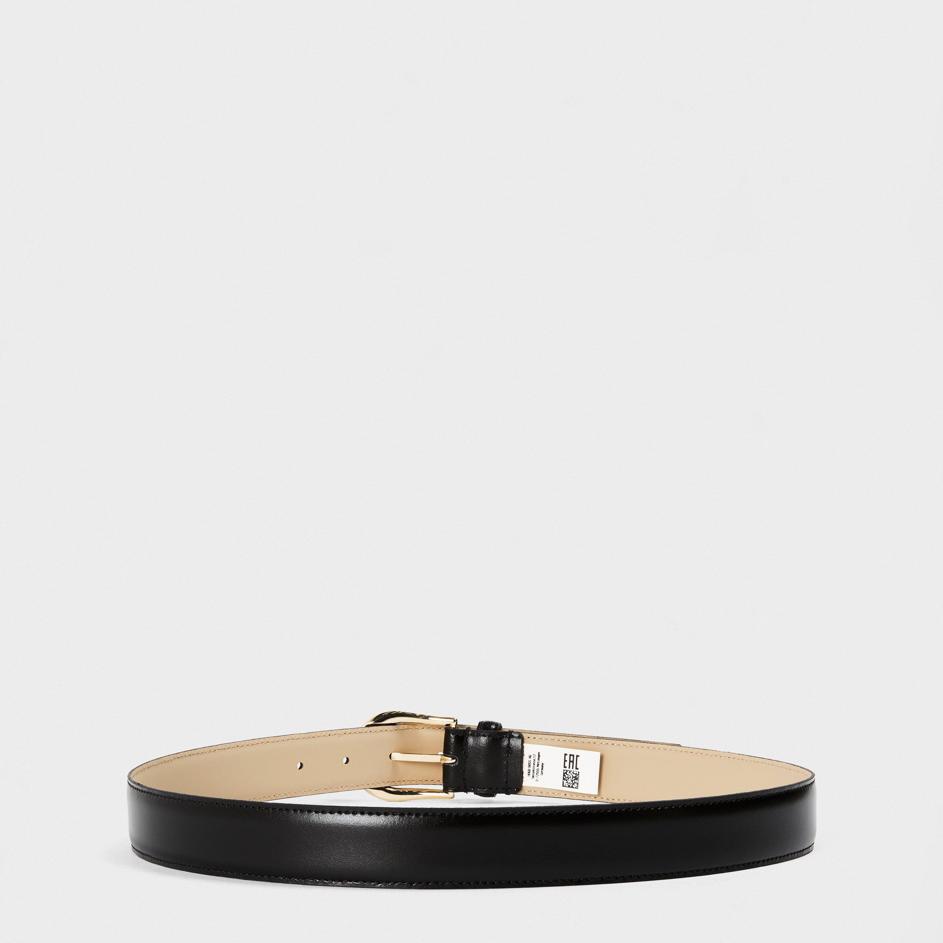 Black - Boss - Carol Leather Belt, Leather Construction - 2