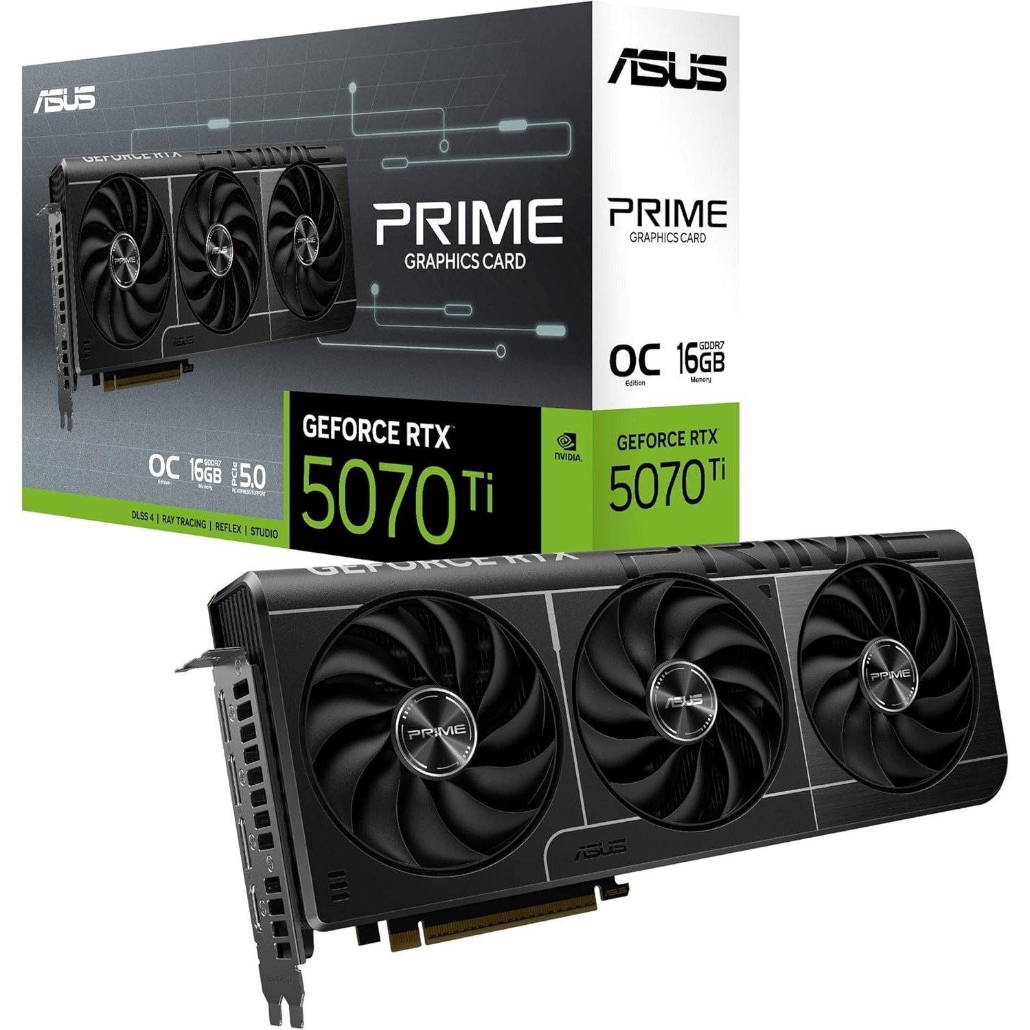 Negro - ASUS - NVIDIA GeForce RTX 5070 Ti PRIME OC Graphics Card for Gaming - 16GB - 1