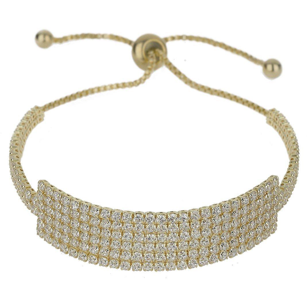 Gold - Mason Knight Yager - Six Strands Cubic Link Tie Up Bracelet