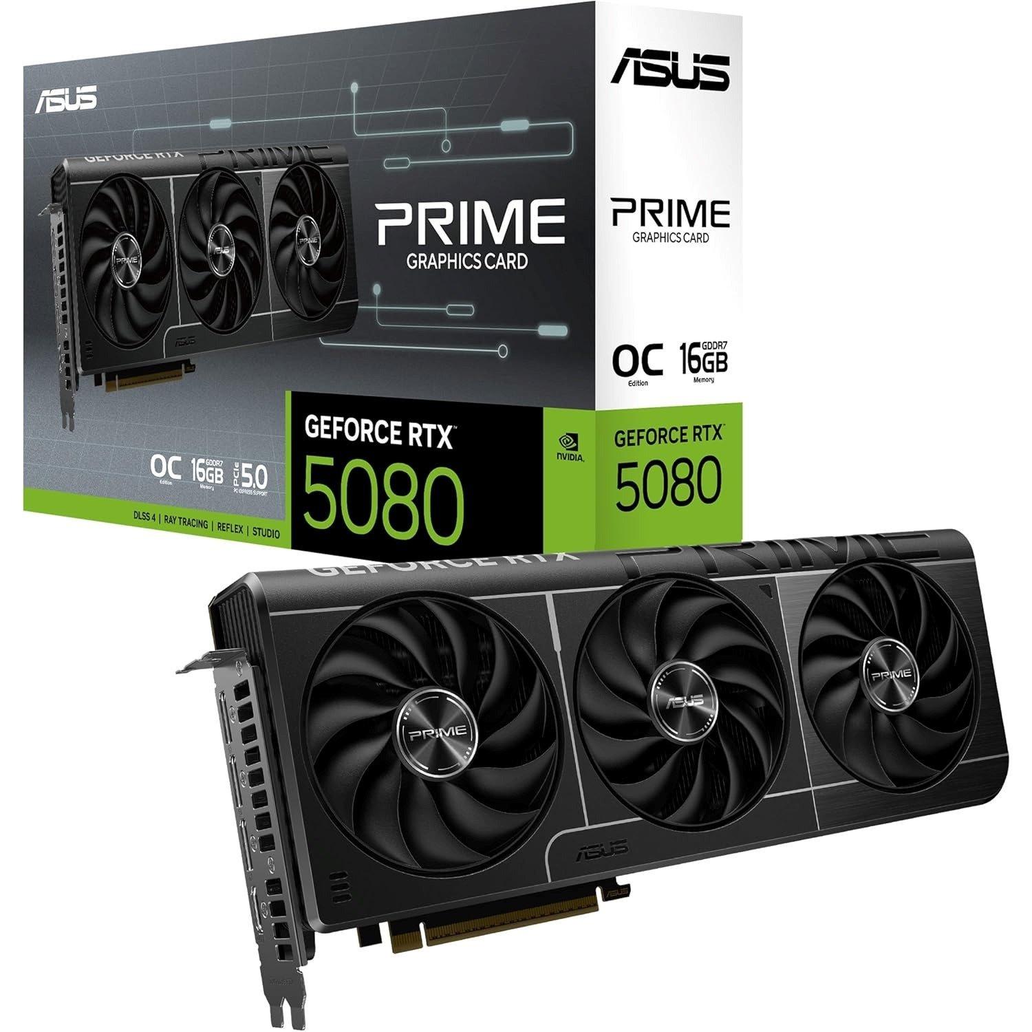 Negro - ASUS - NVIDIA GeForce RTX 5080 PRIME OC Graphics Card for Gaming - 16GB - 1