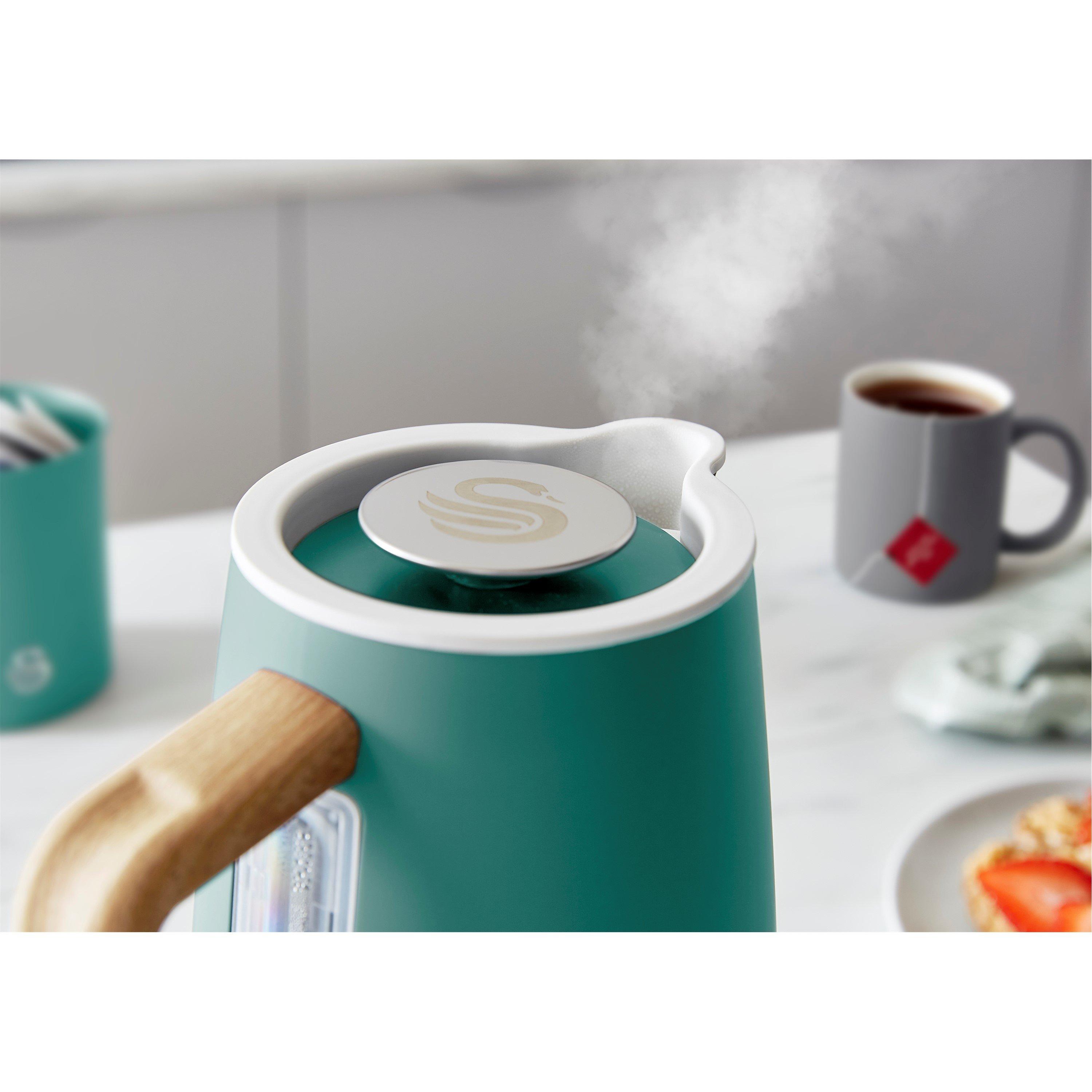 None - Swan - Nordic 1.7L Kettle + 4 Slice Toaster Green - 3
