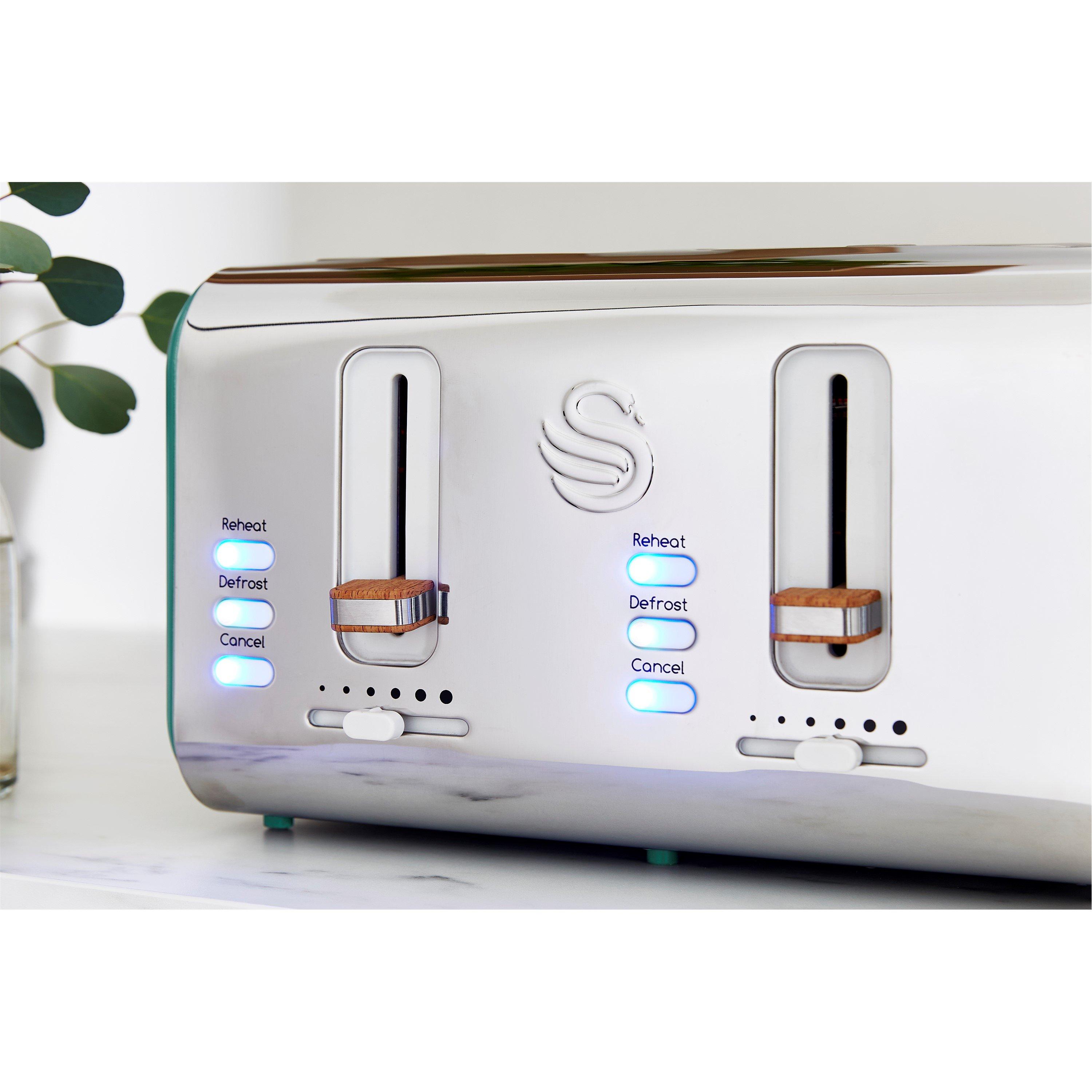 None - Swan - Nordic 1.7L Kettle + 4 Slice Toaster Green - 4