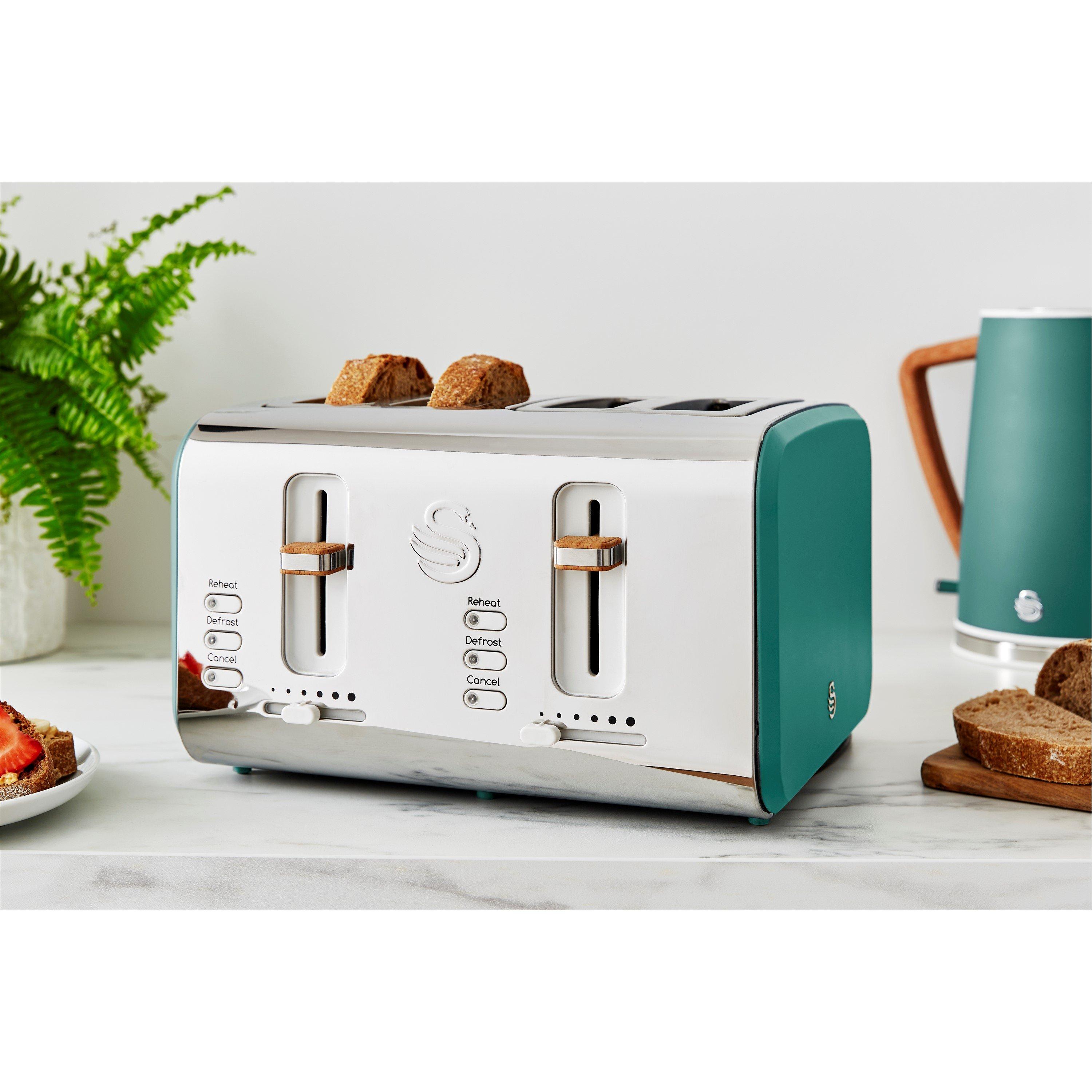 None - Swan - Nordic 1.7L Kettle + 4 Slice Toaster Green - 7