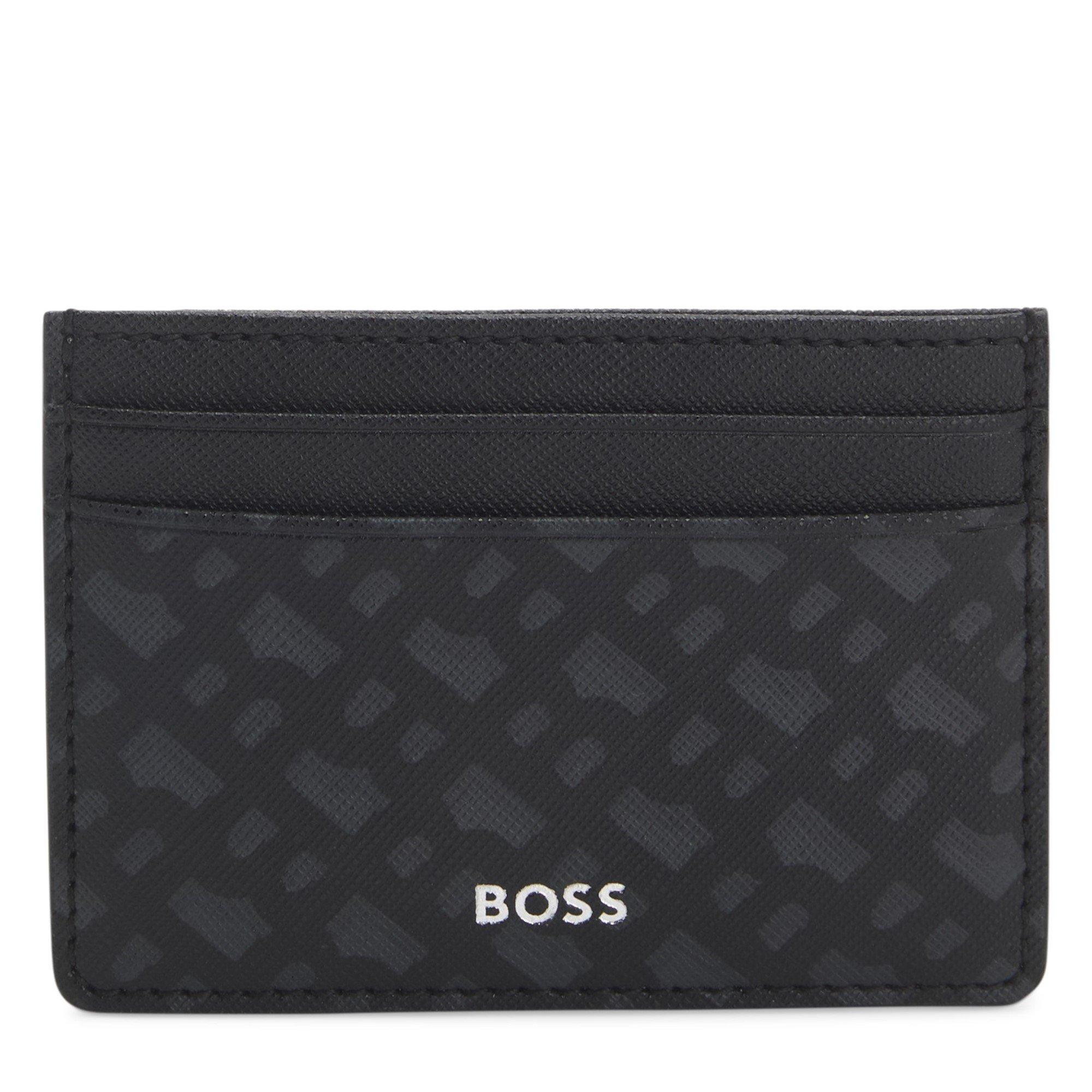 Black 003 - Boss - Men's Monogram Card Holder, Multiple Card Slots - 1