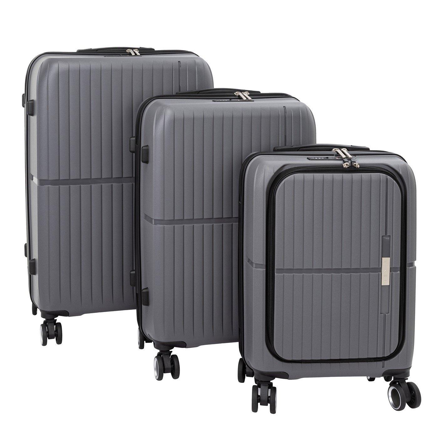 Grey - Linea - Adults Open Front Hard Suitcase - 5