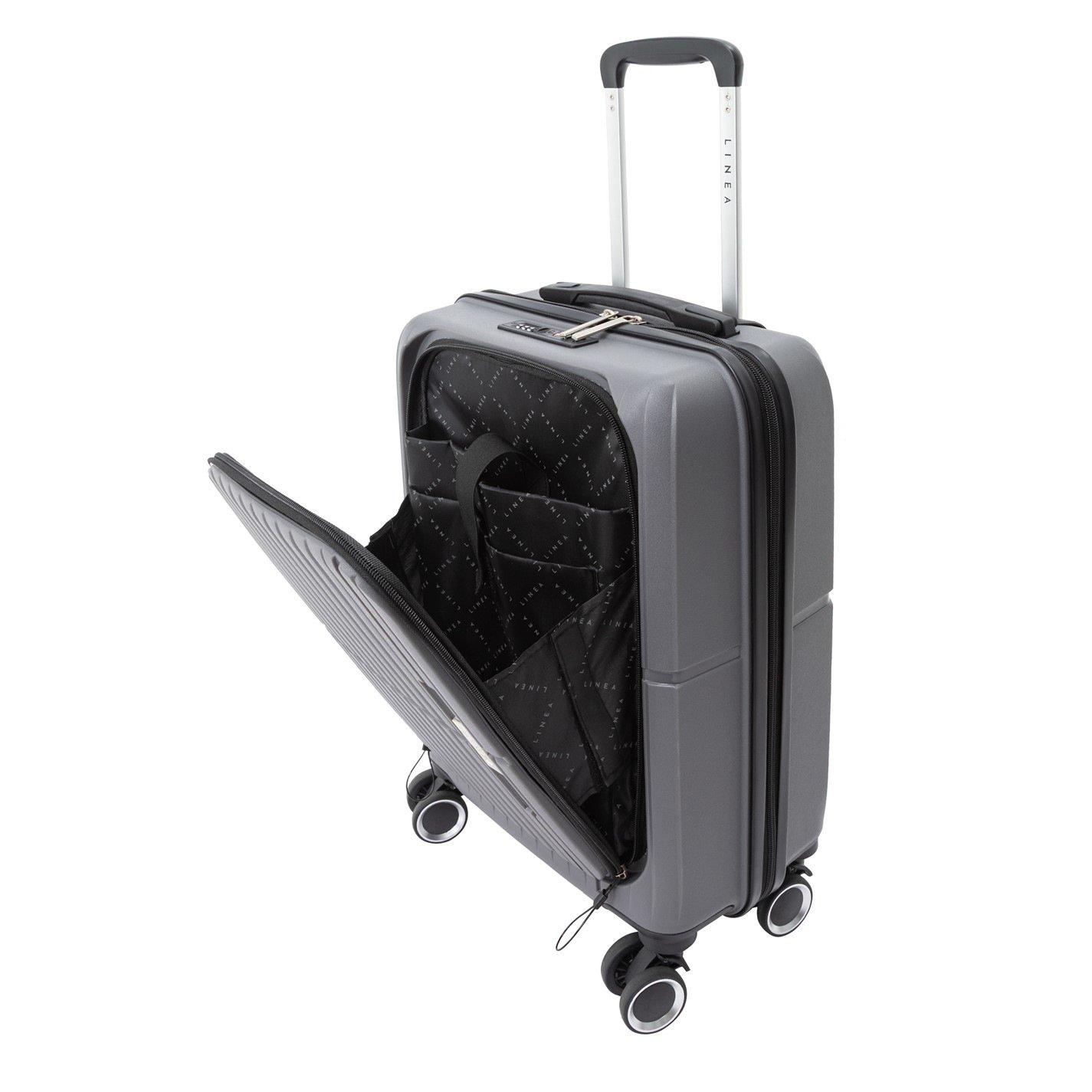 Grey - Linea - Adults Open Front Hard Suitcase - 7
