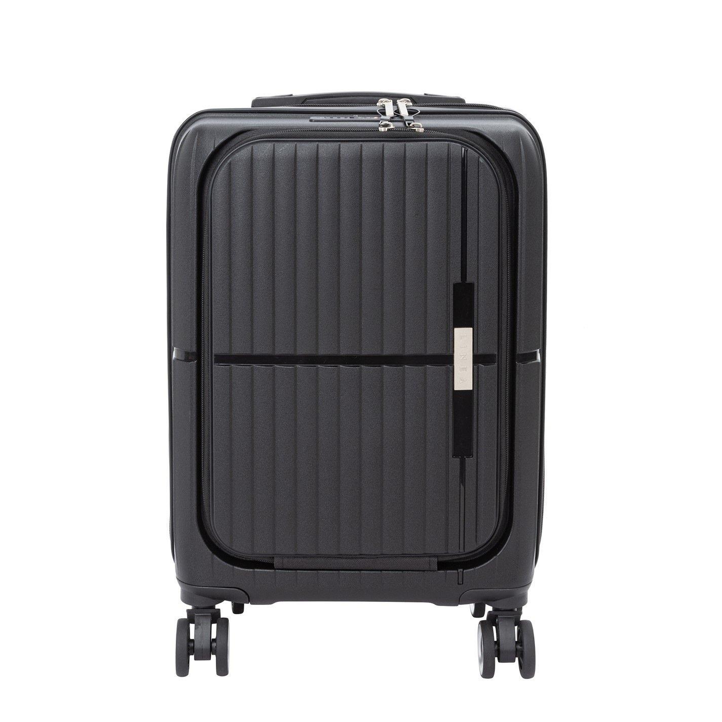 Linea  Adults Open Front Hard Suitcase - Black - 22in/56cm