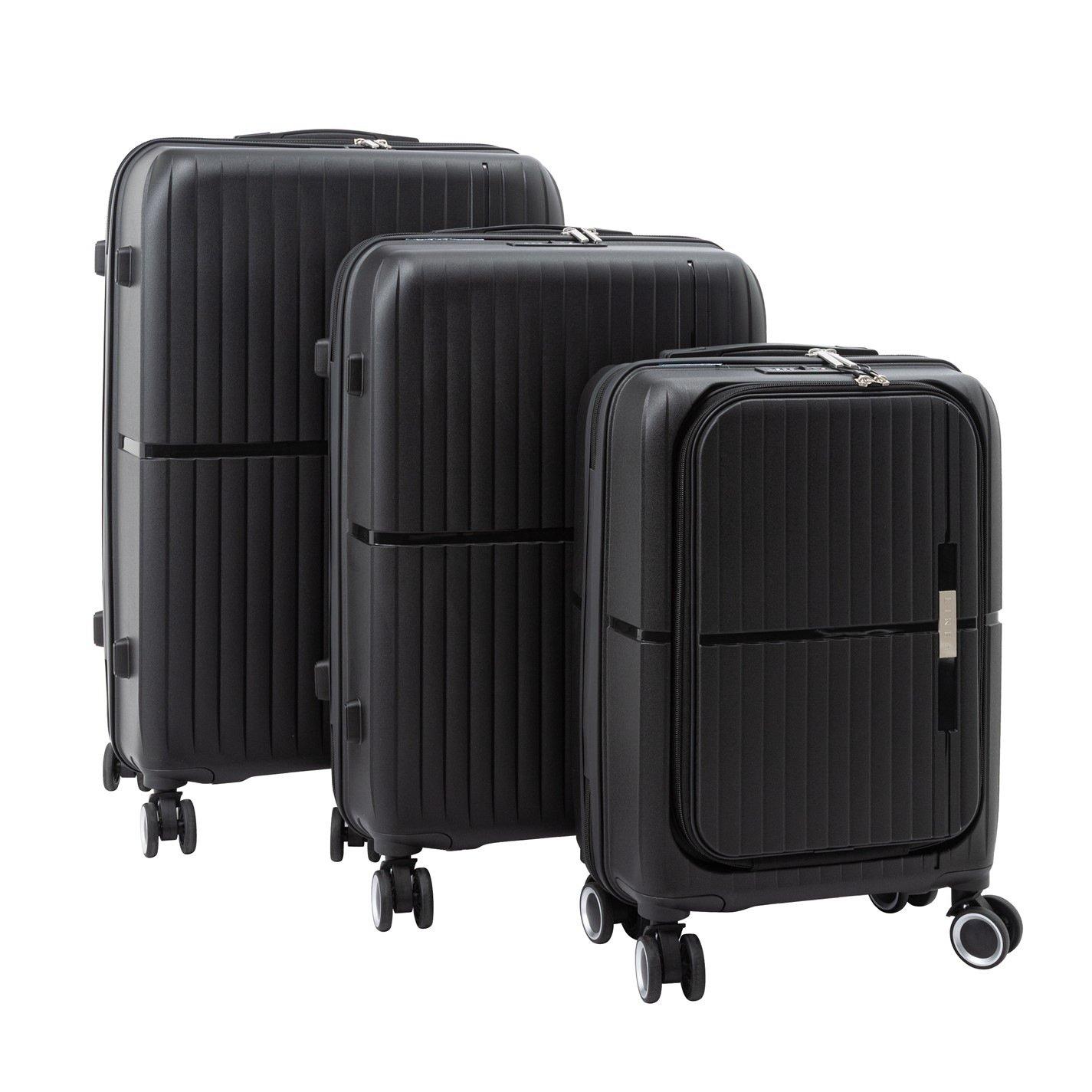 Black - Linea - Adults Open Front Hard Suitcase - 5