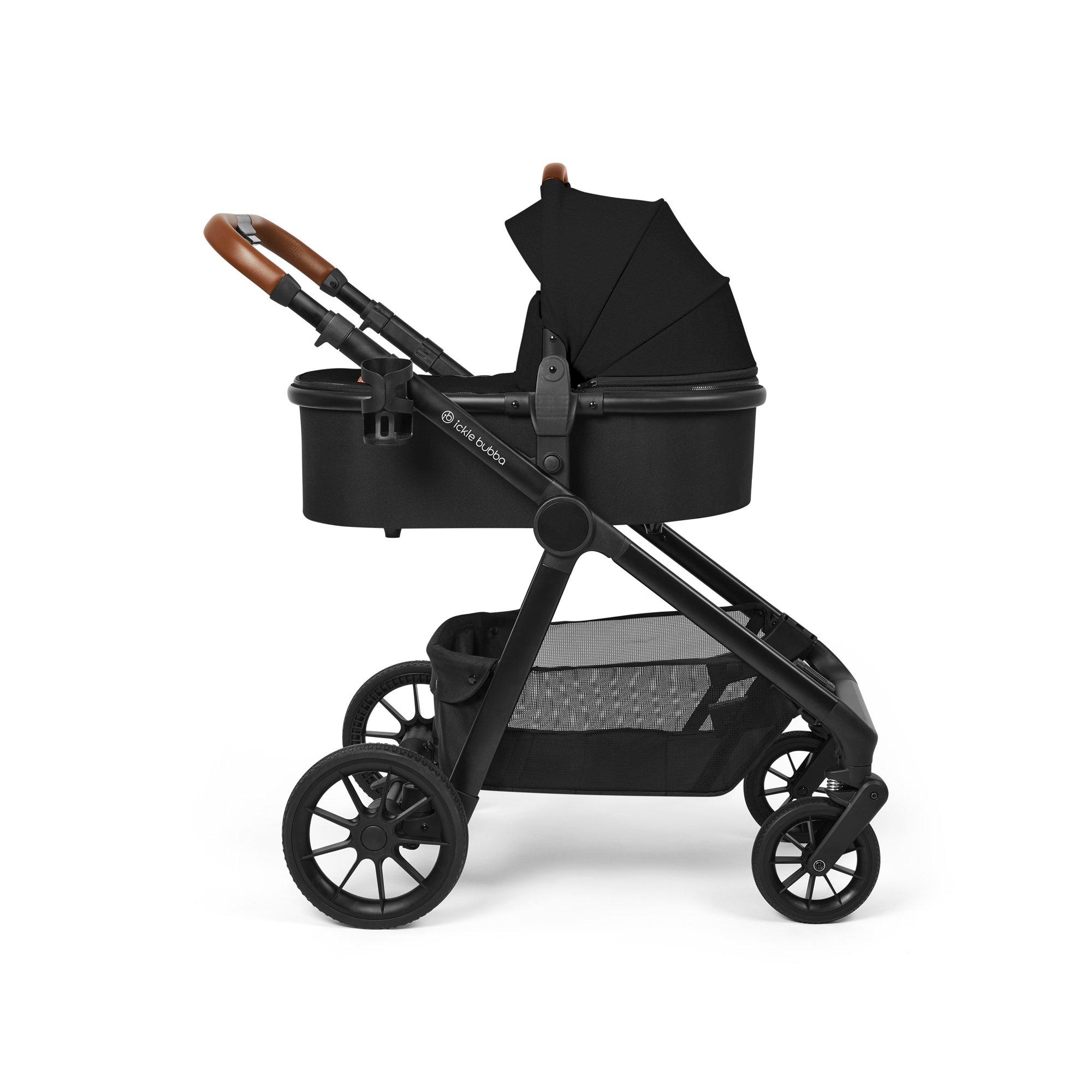Black/Black/Tan - Ickle Bubba - Virgo Growing Family 11 Piece Pram - 2