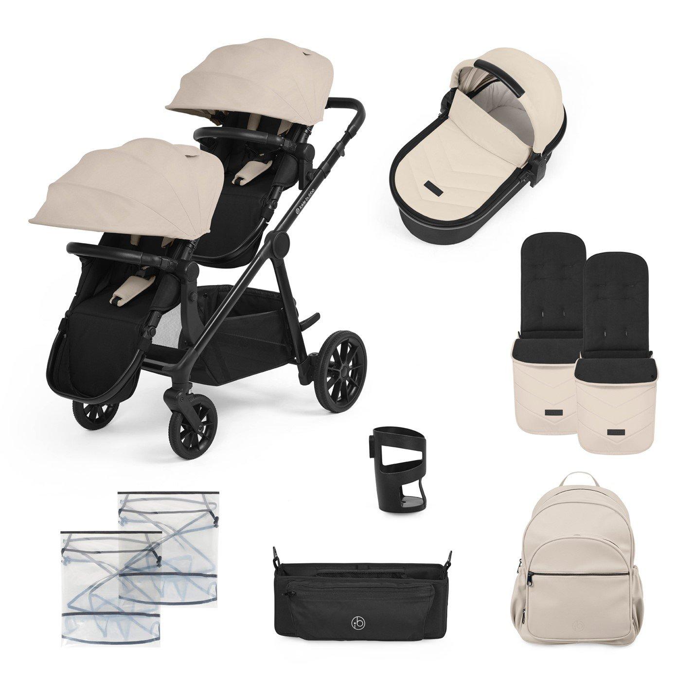 Ickle Bubba  Newborn Virgo Growing Family 11 Piece Pram - Black/Stone/Bla