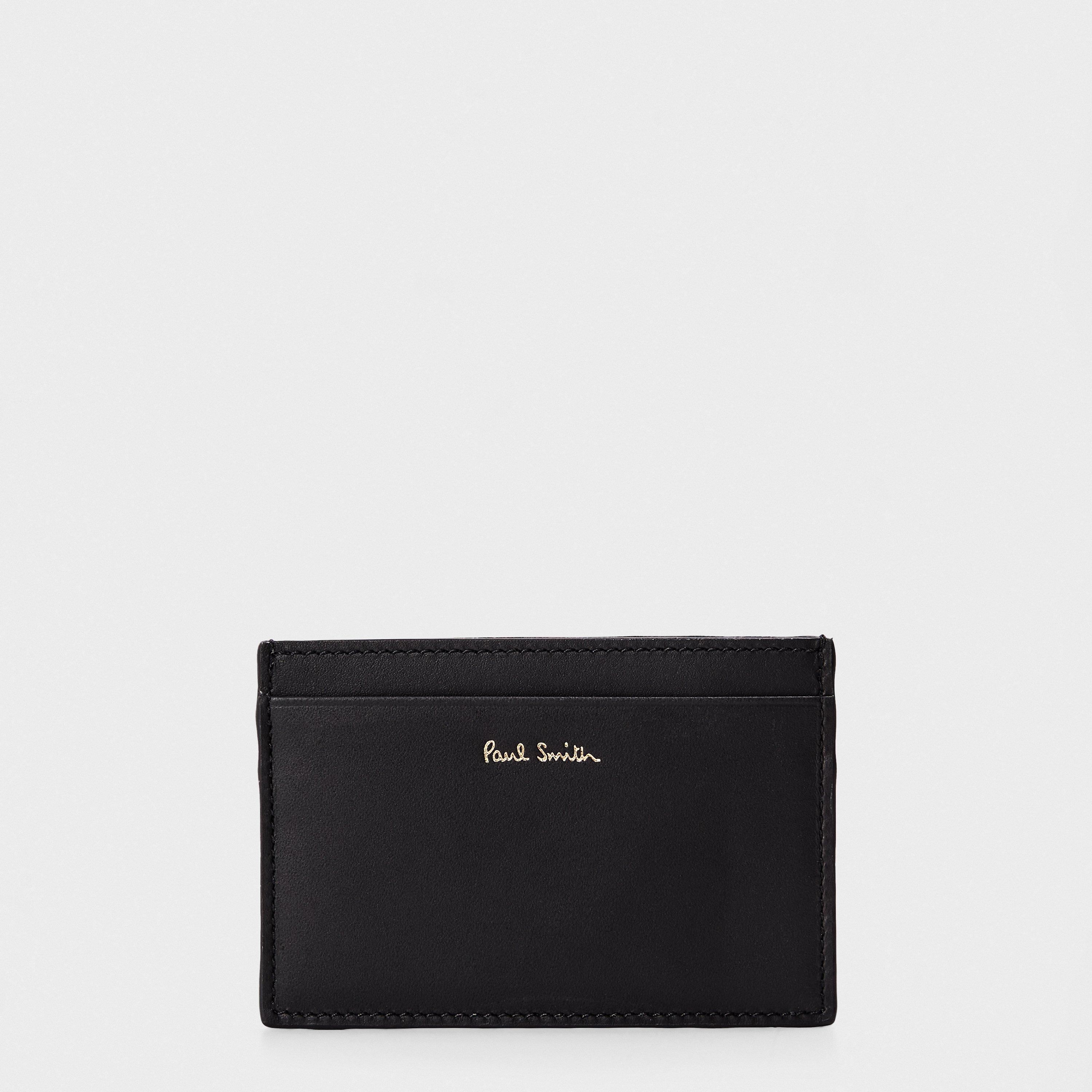 Black - Paul Smith - Men's Designer Leather Card Holder - 1
