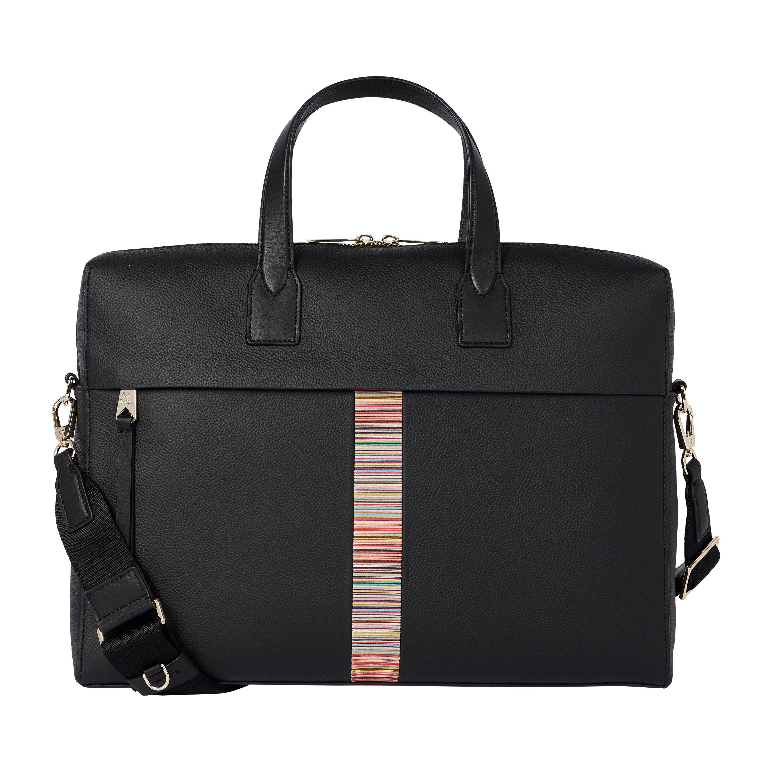 Paul Smith Men's Folio Leather Laptop Bag - Black