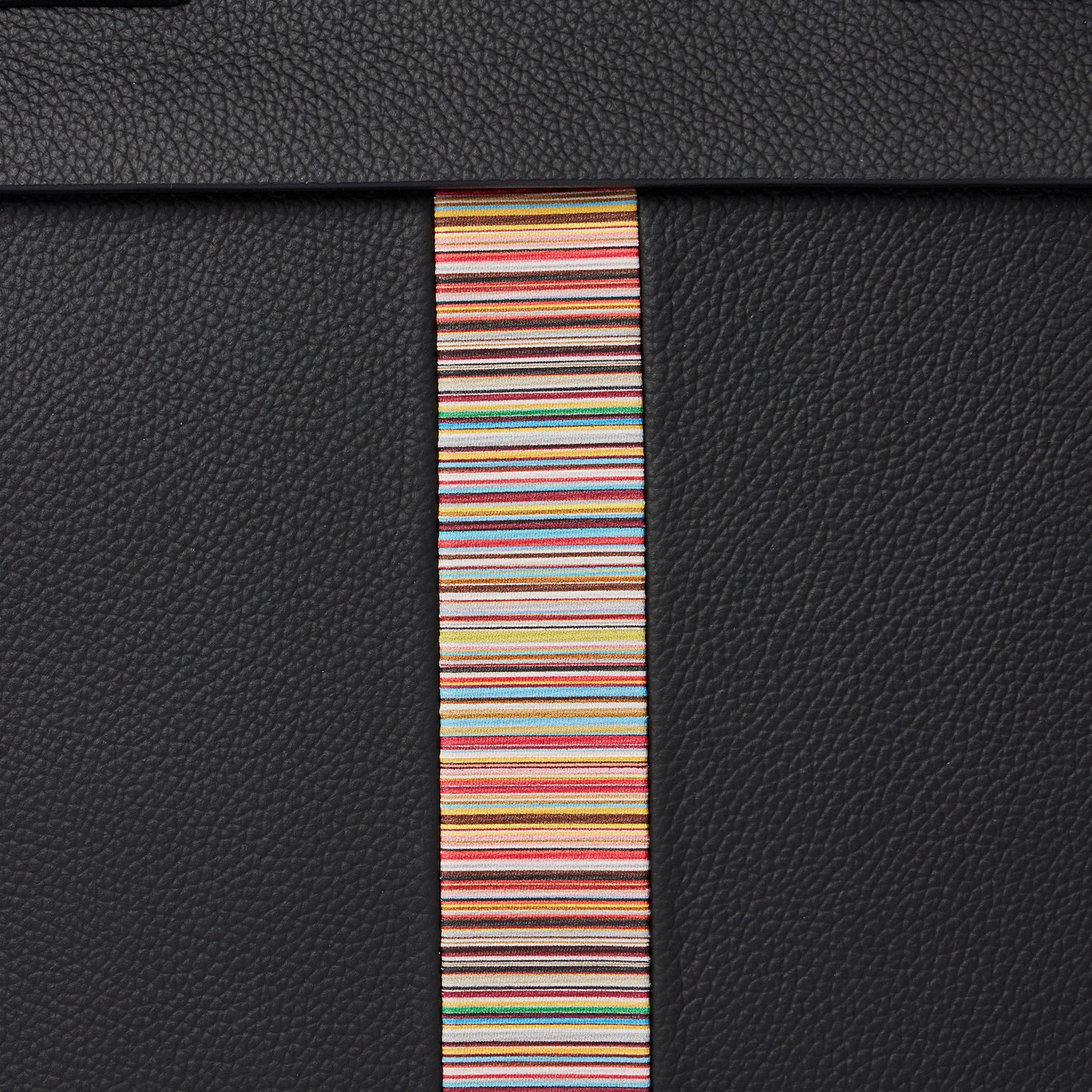 Schwarz - Paul Smith - Men's Leather Folio Laptop Bag - 4