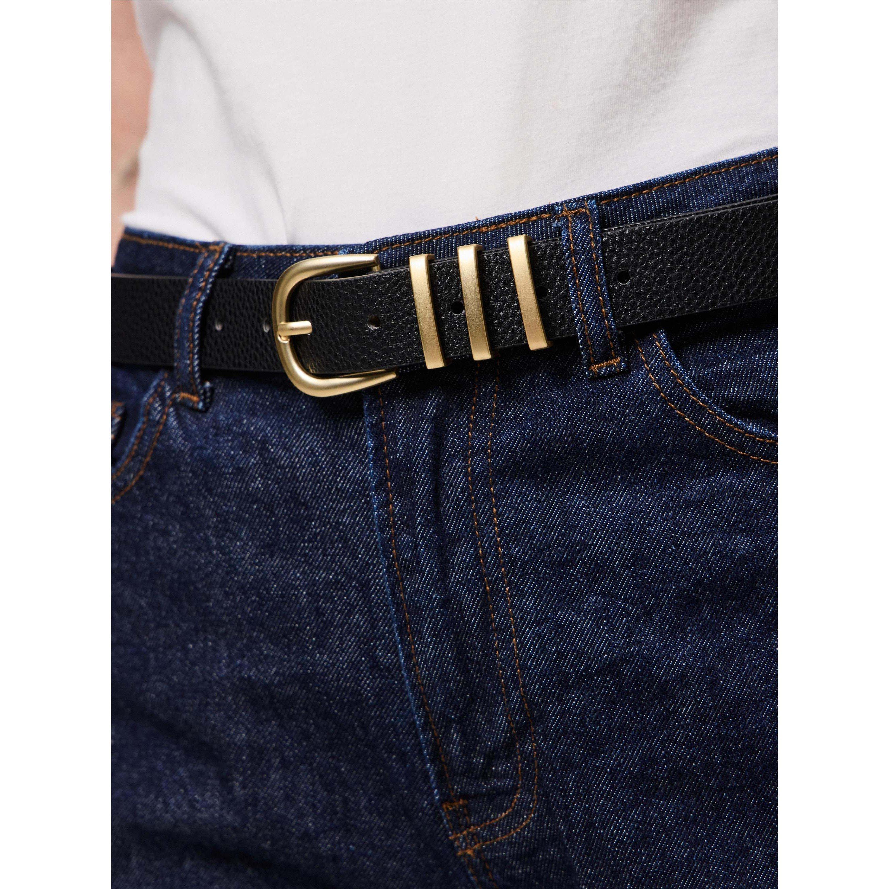 Black/Gold - Pieces - Pieces Lea PU Belt Ld63 - 2