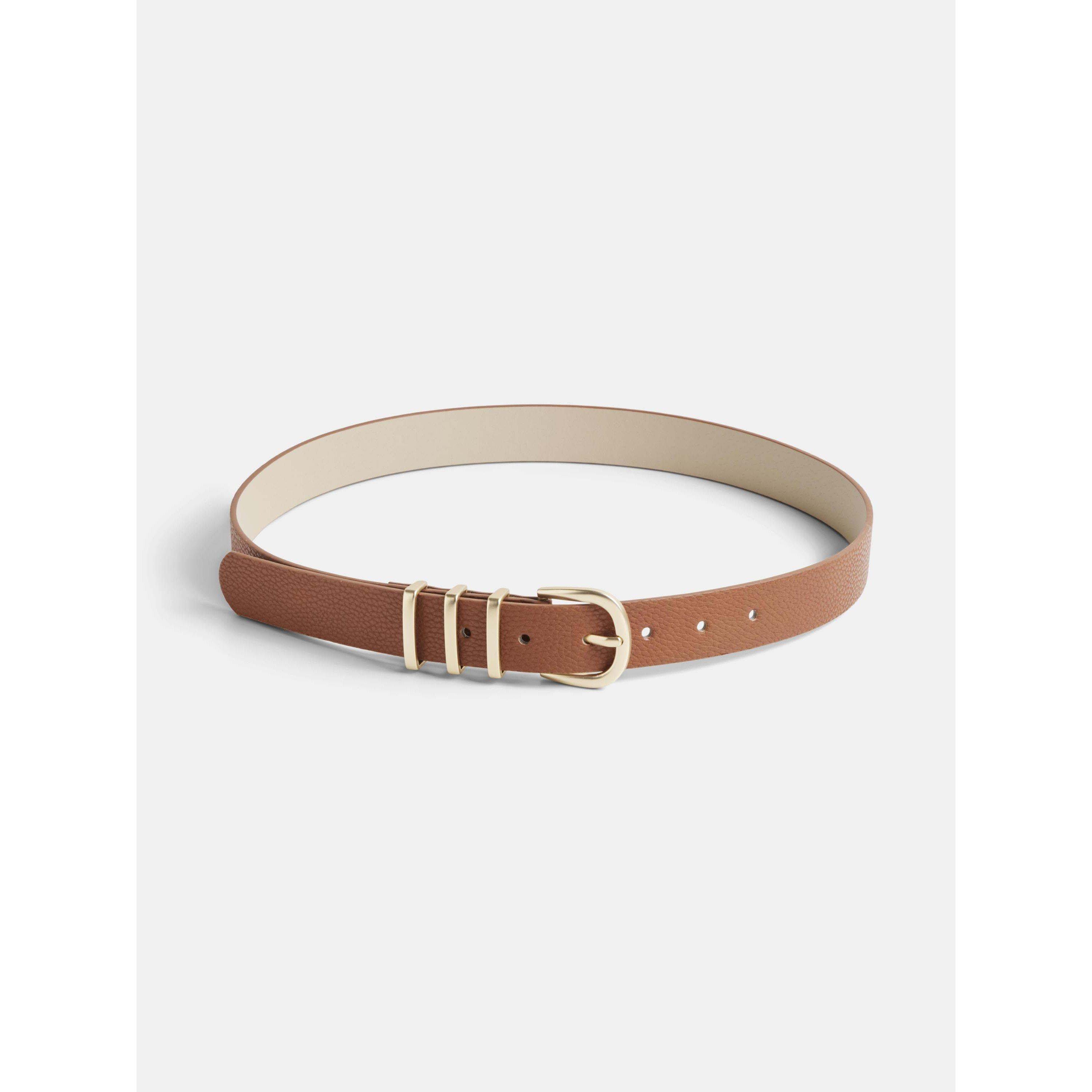 Cognac/Goud - Pieces - Pieces Lea PU Belt Ld63 - 1