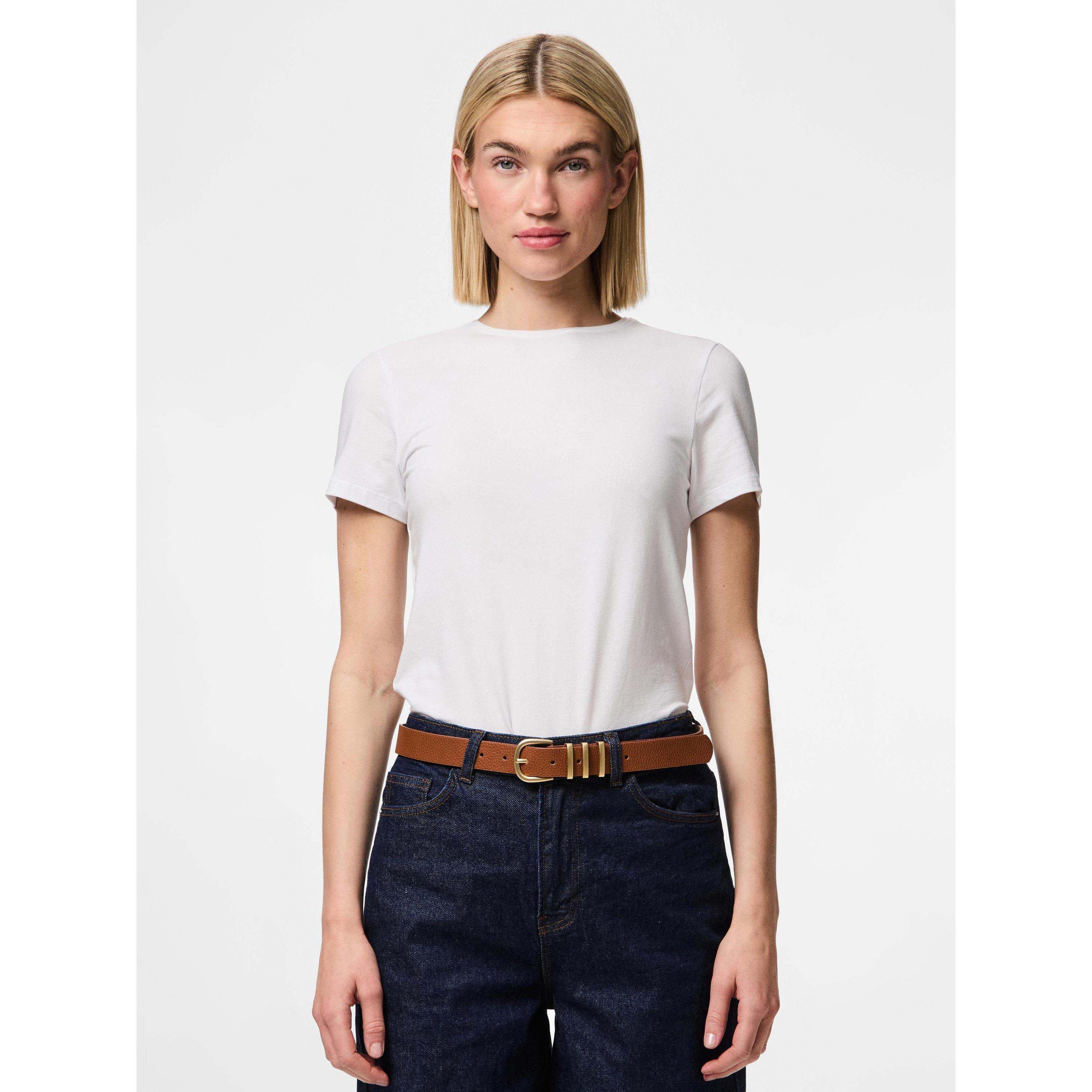 Cognac/Goud - Pieces - Pieces Lea PU Belt Ld63 - 3