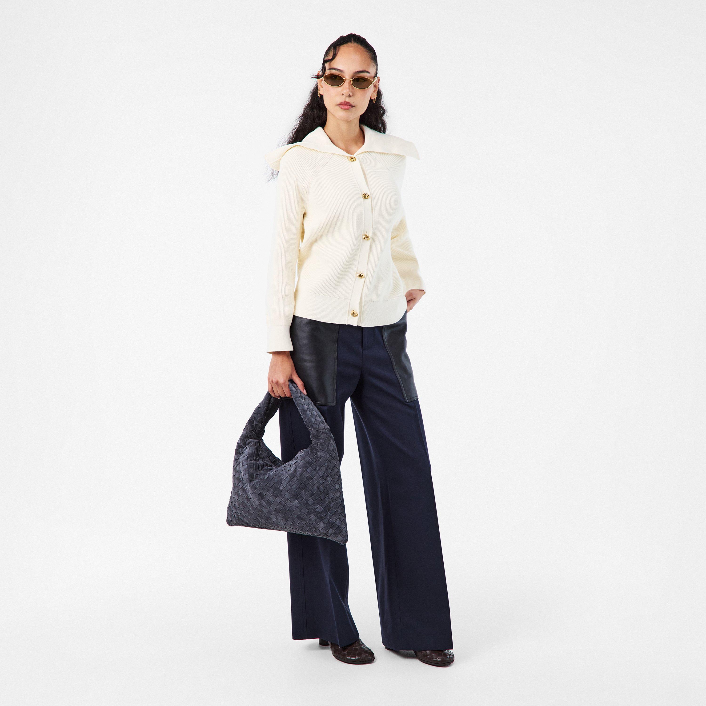 Gold/Green - Bottega Veneta - Women's Oval Sunglasses - 5