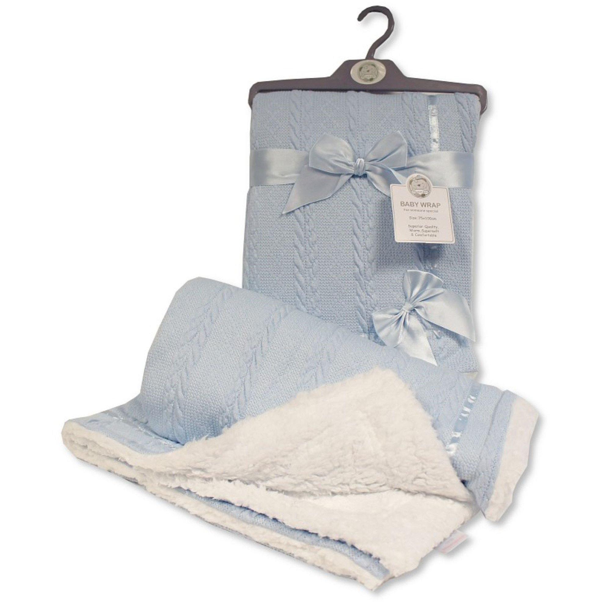 Snuggle Baby  Newborn Bow Wrap Blanket - Sky