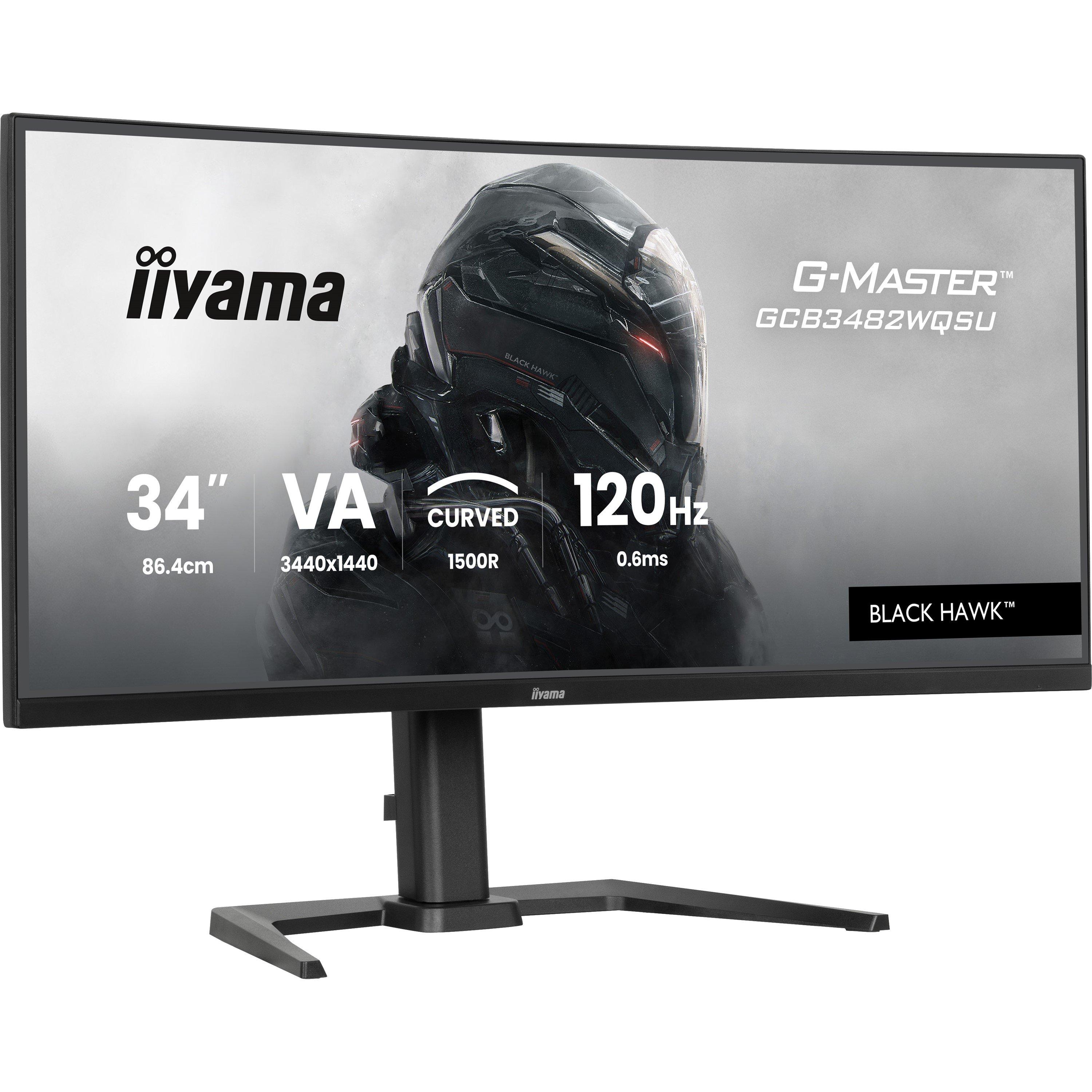 Zwart - iiyama - G-Master GCB3482WQSU-B1 34 Inch 120Hz 0.6ms Curved Monitor - 2