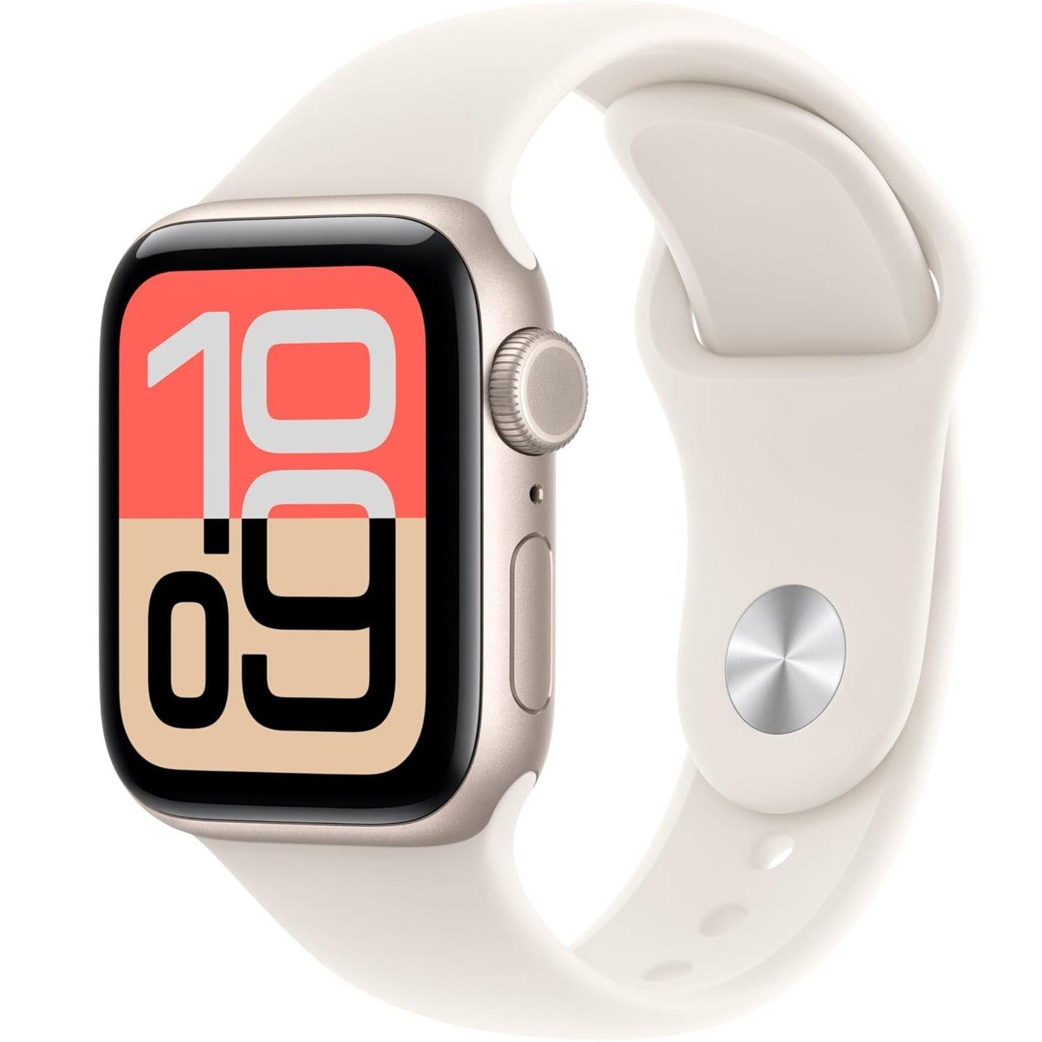 Starlight - Apple - Watch SE 3 GPS + Cellular 40mm Sport Band S/M - 1