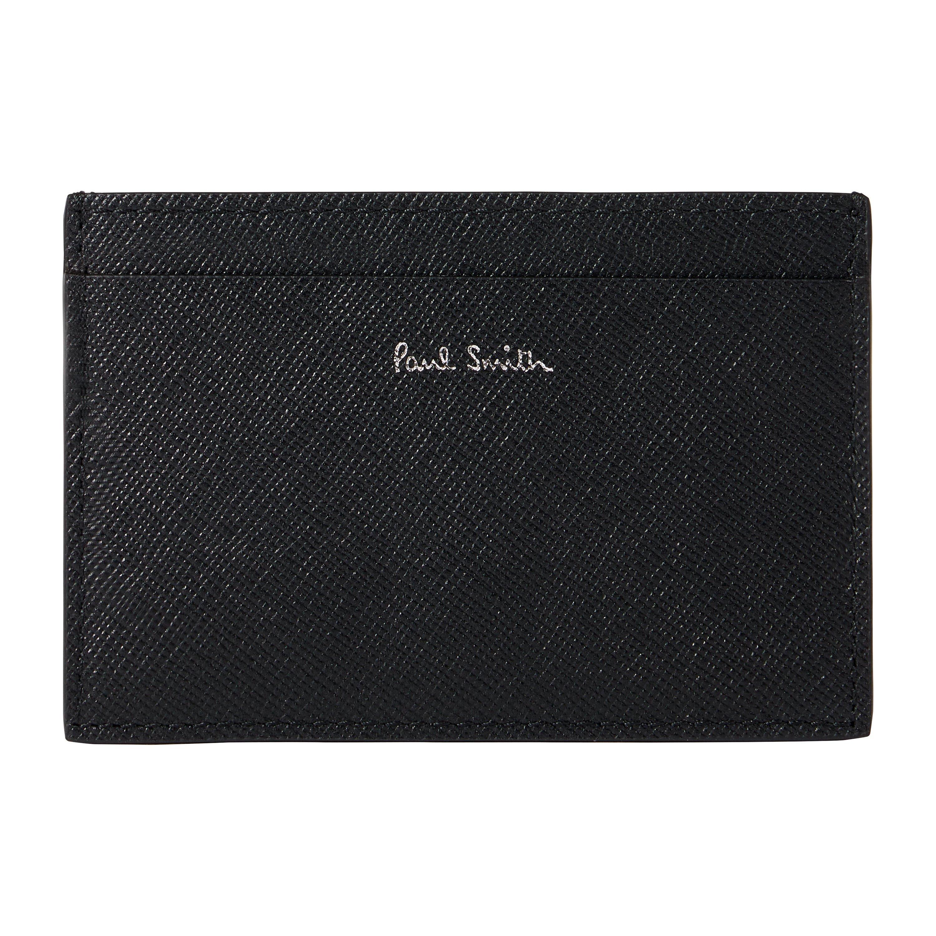 Black - Paul Smith - Men's Leather Printed Card Holder - 1