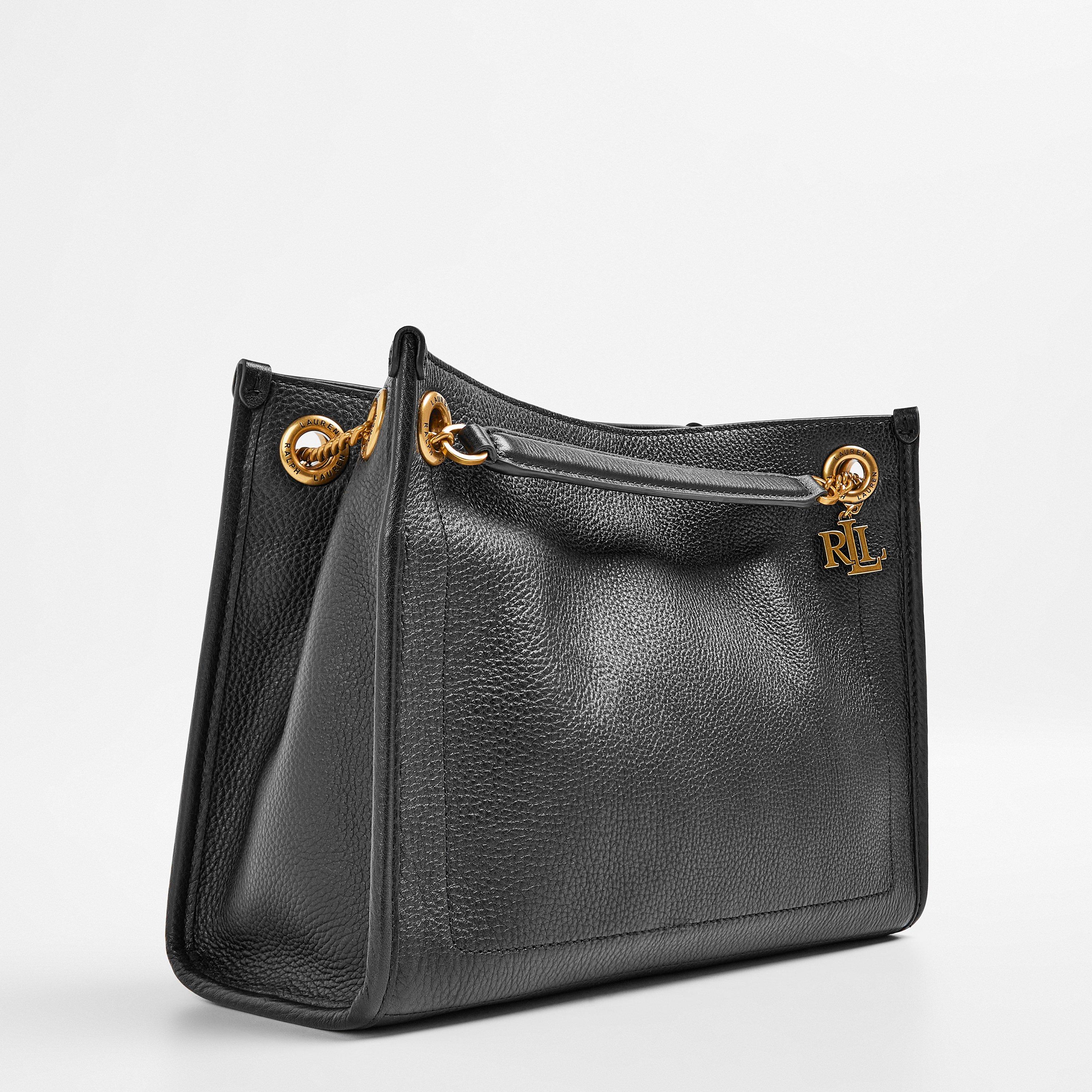 BLACK - Lauren by Ralph Lauren - Women's Real Leather Bradley Tote Bag - 2