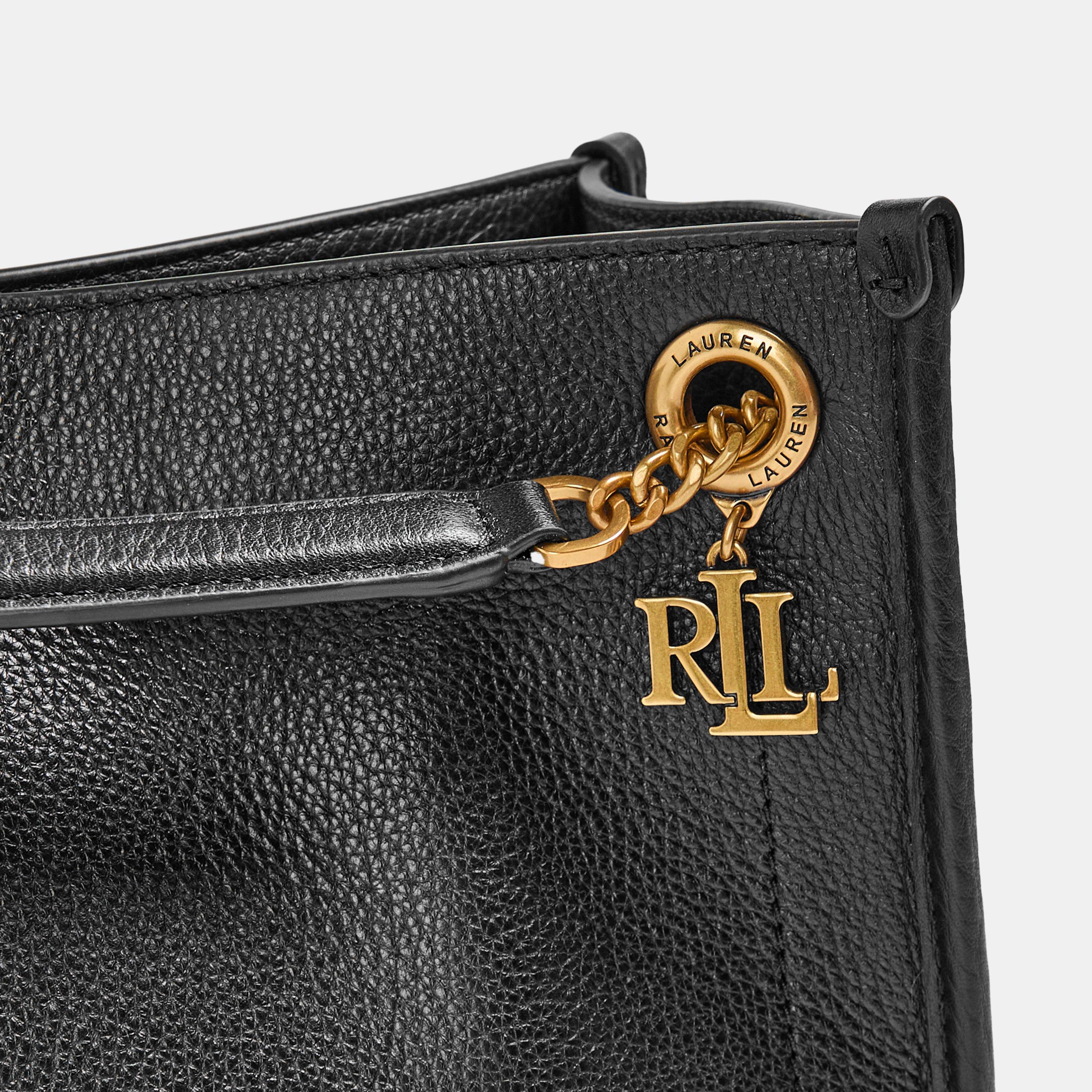 BLACK - Lauren by Ralph Lauren - Women's Real Leather Bradley Tote Bag - 4