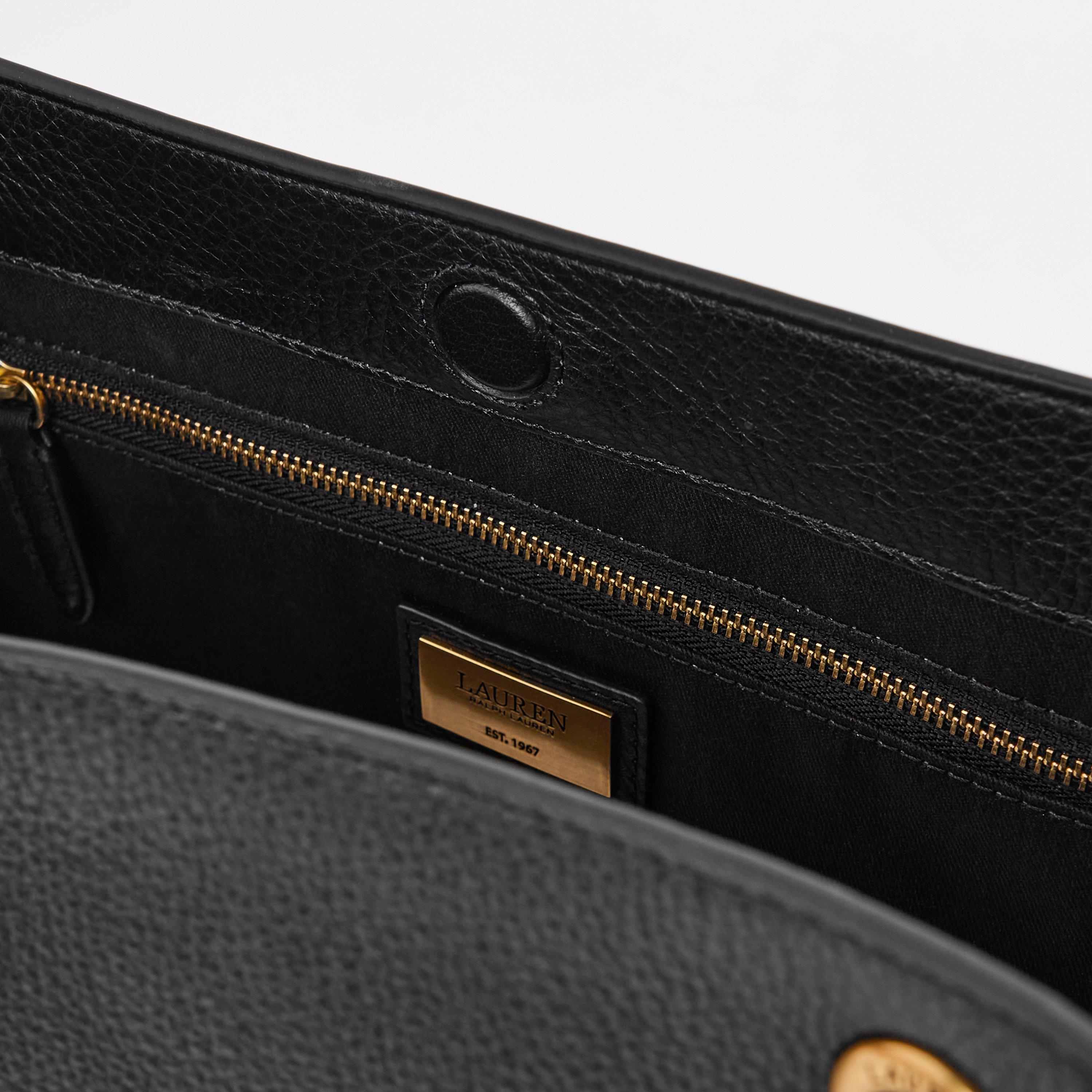 BLACK - Lauren by Ralph Lauren - Women's Real Leather Bradley Tote Bag - 5