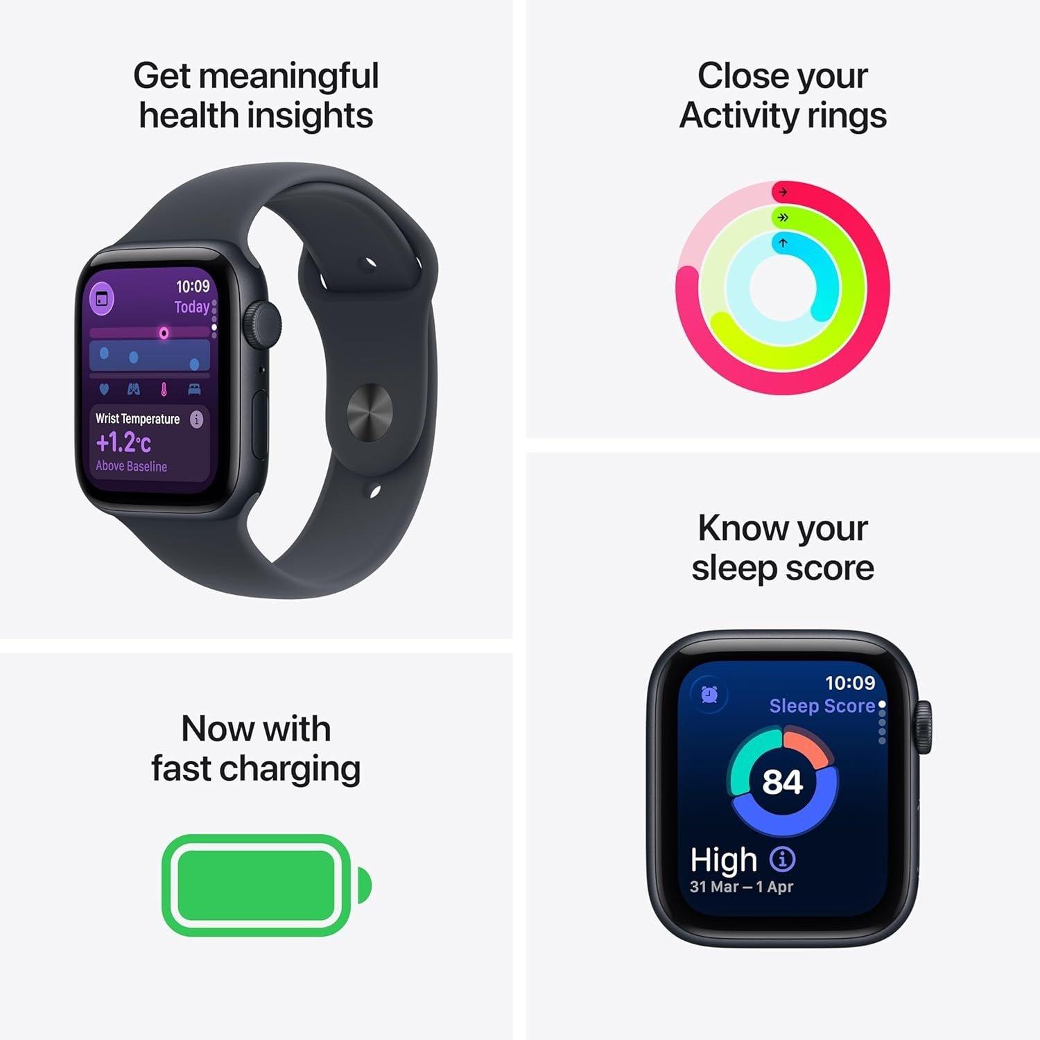 Midnight - Apple - Watch SE 3 GPS + Cellular 40mm Sport Band M/L - 2
