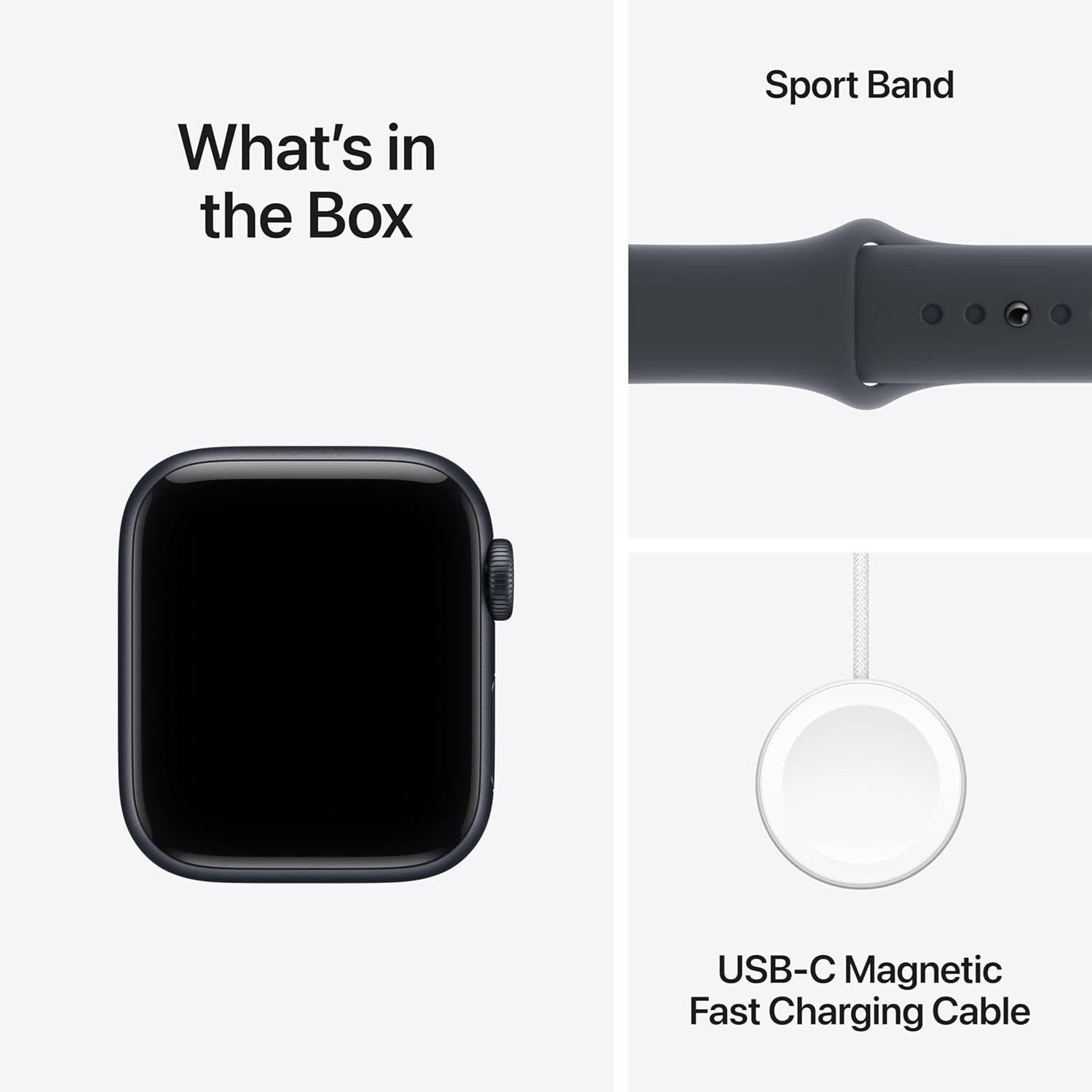 Midnight - Apple - Watch SE 3 GPS + Cellular 40mm Sport Band M/L - 3
