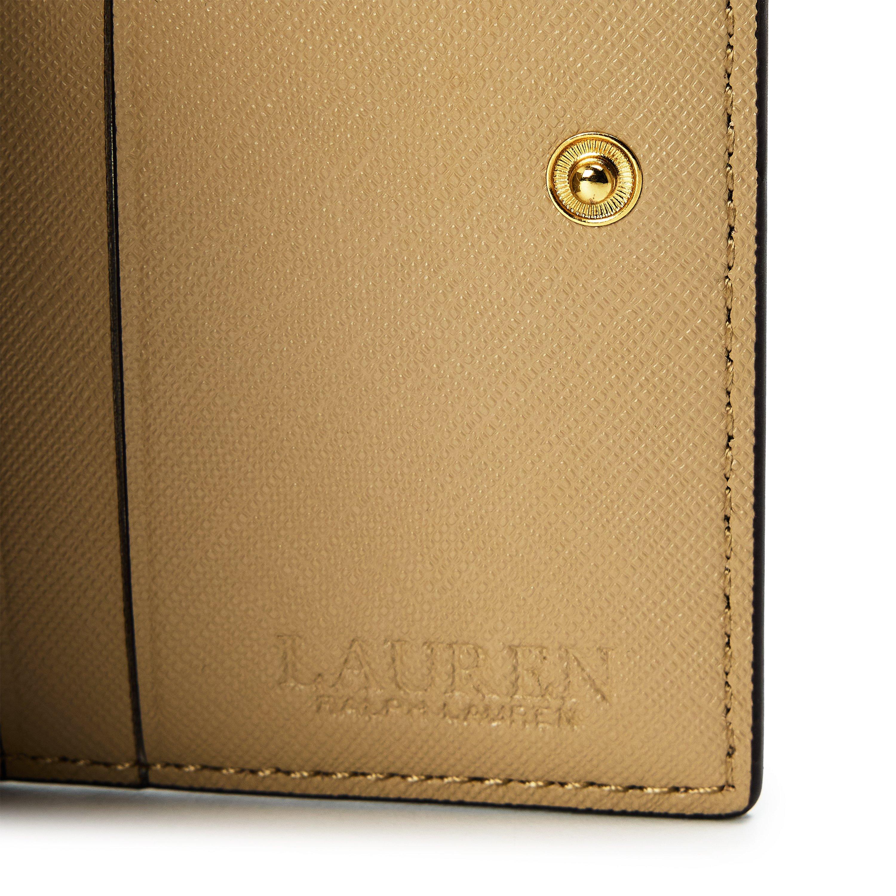 Birch Tan - Lauren by Ralph Lauren - Women's Compact Trifold Leather Billfold Wallet - 4