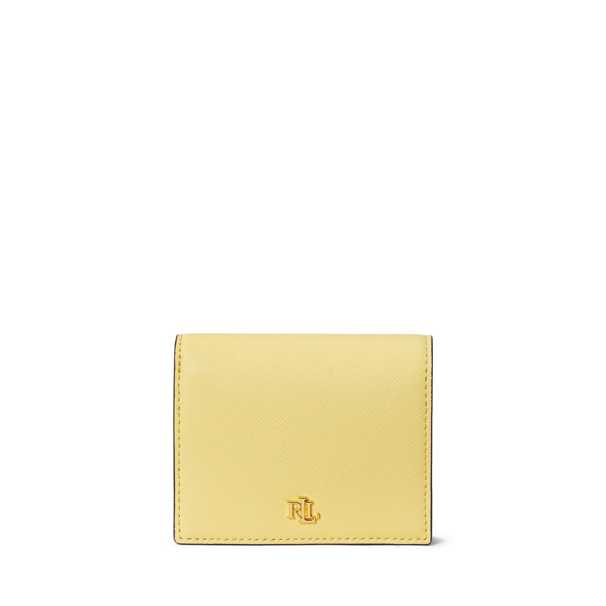 Lauren By Ralph Lauren Women's Compact Trifold Leather Billfold Wallet - Lemon Sorbet