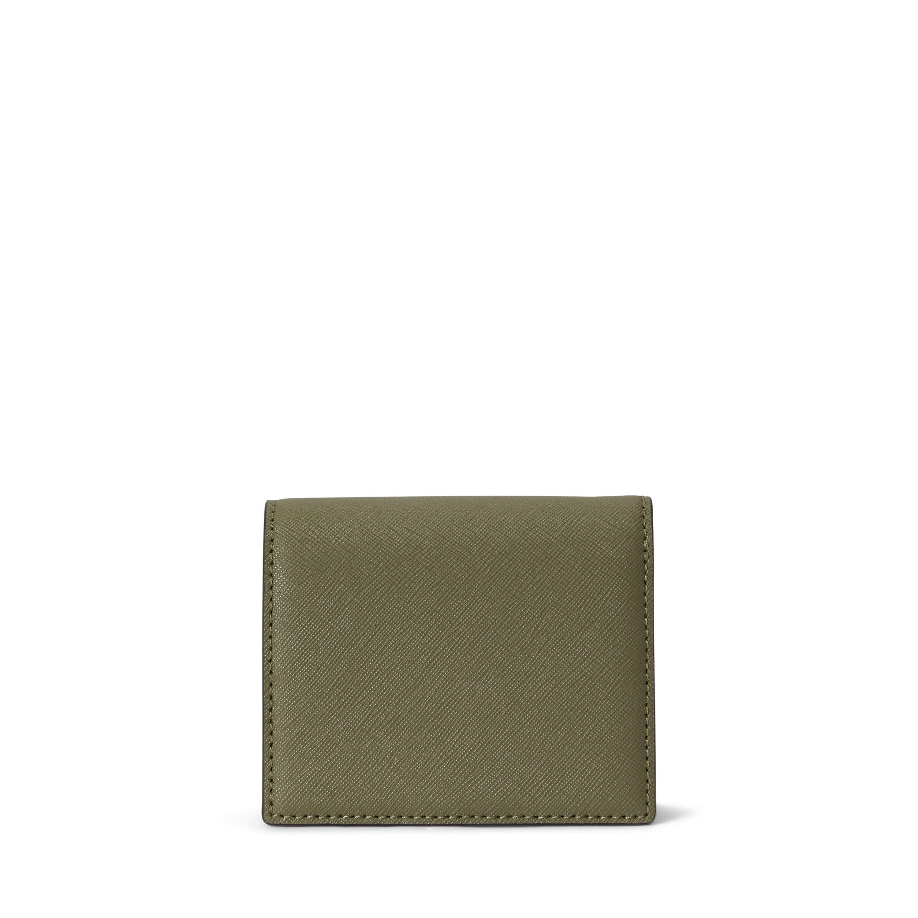 SAGE GREEN - Lauren by Ralph Lauren - Women's Compact Trifold Leather Billfold Wallet - 2