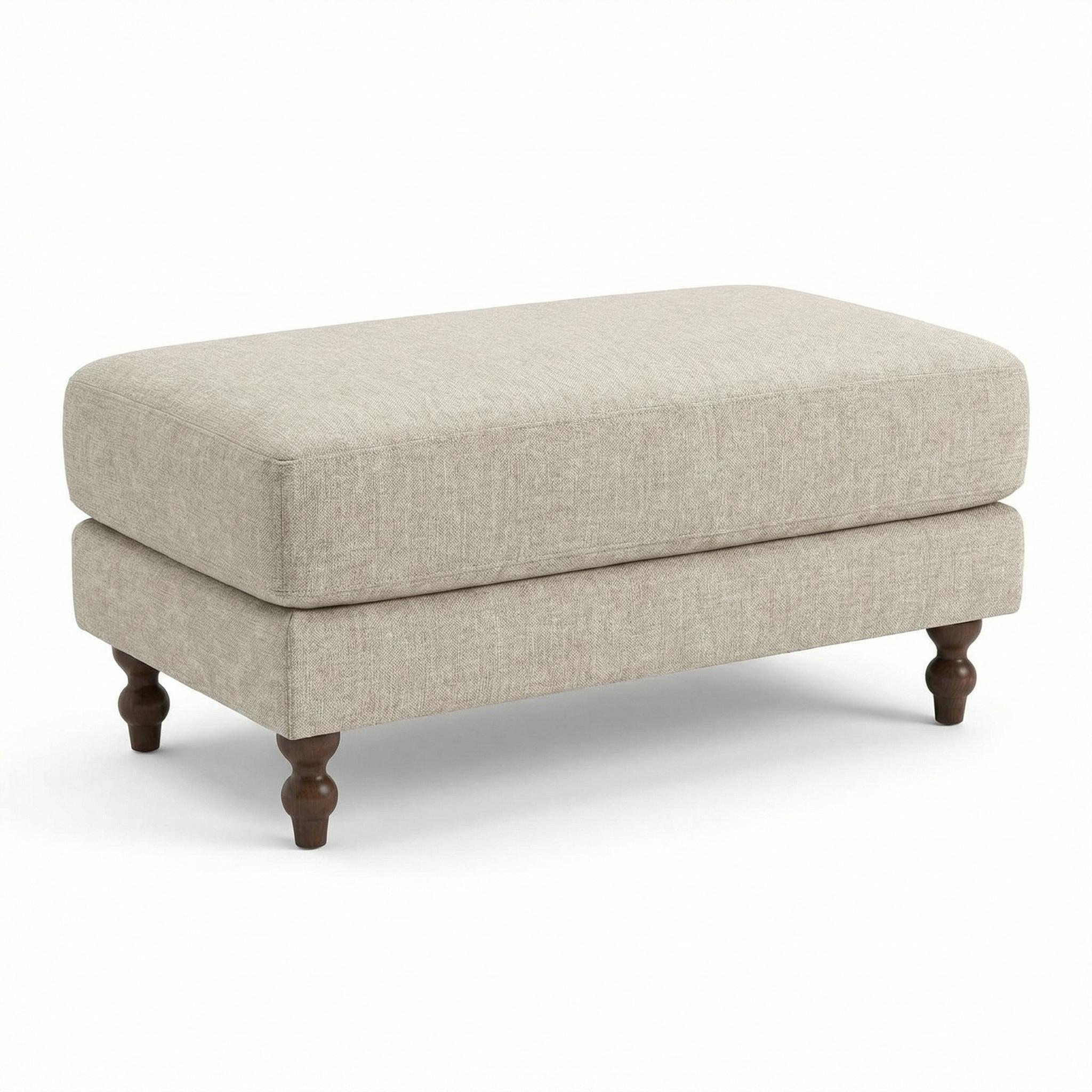 Biege Chenille - Biba - Freddy Footstool - 1