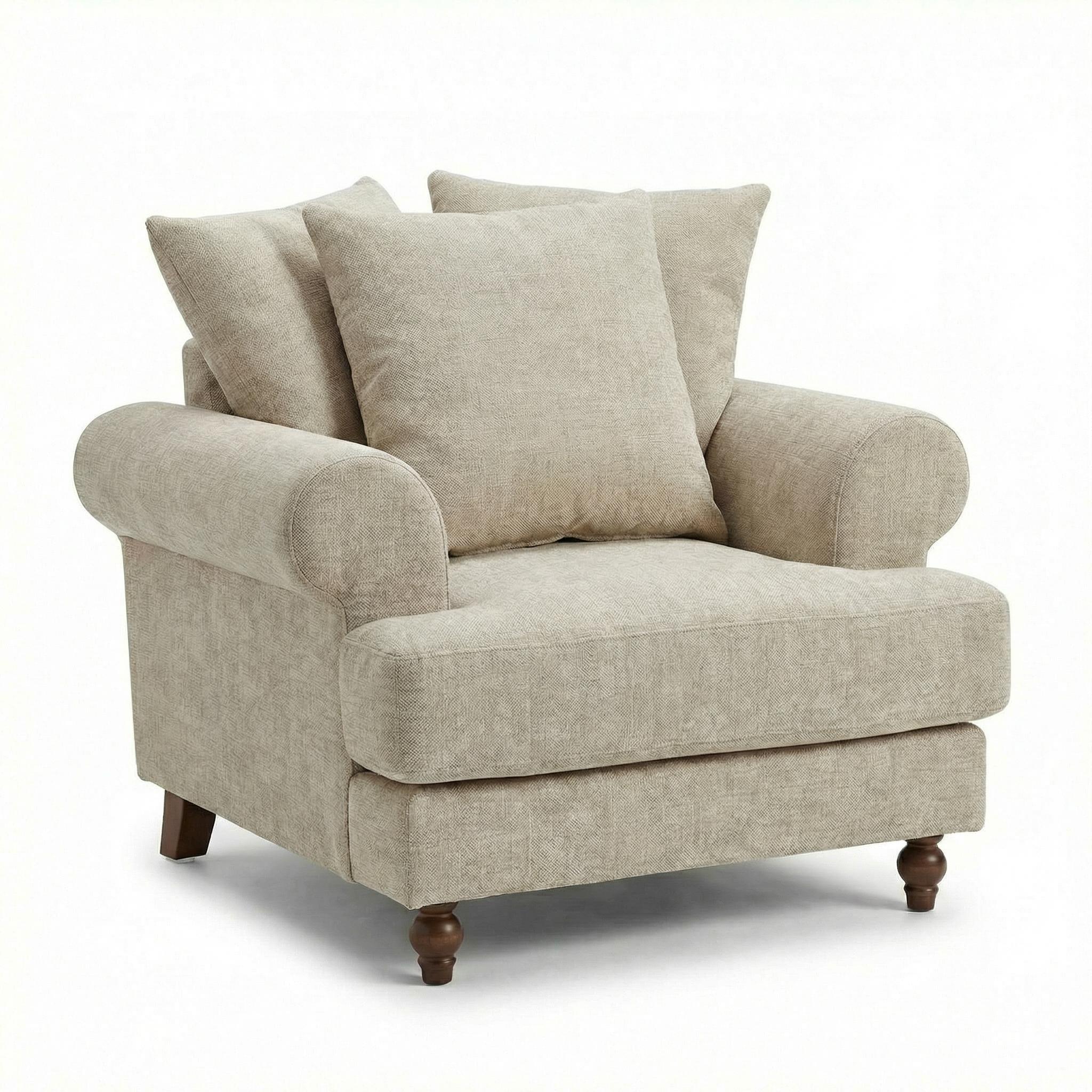 Biege Chenille - Biba - Freddy Armchair - 2