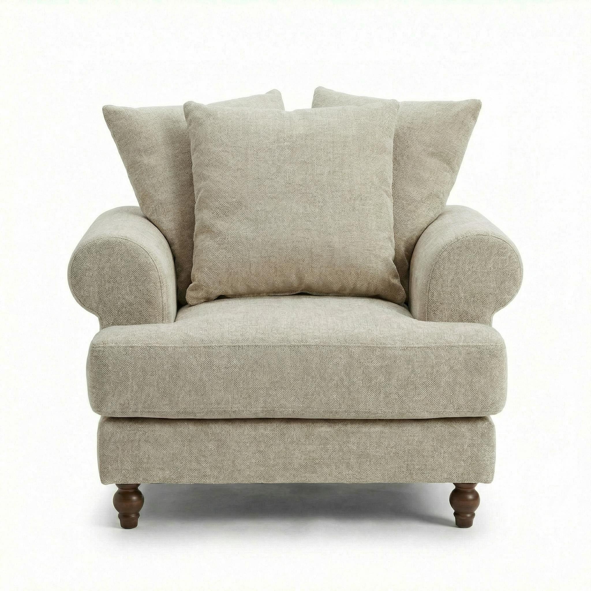 Biege Chenille - Biba - Freddy Armchair - 3