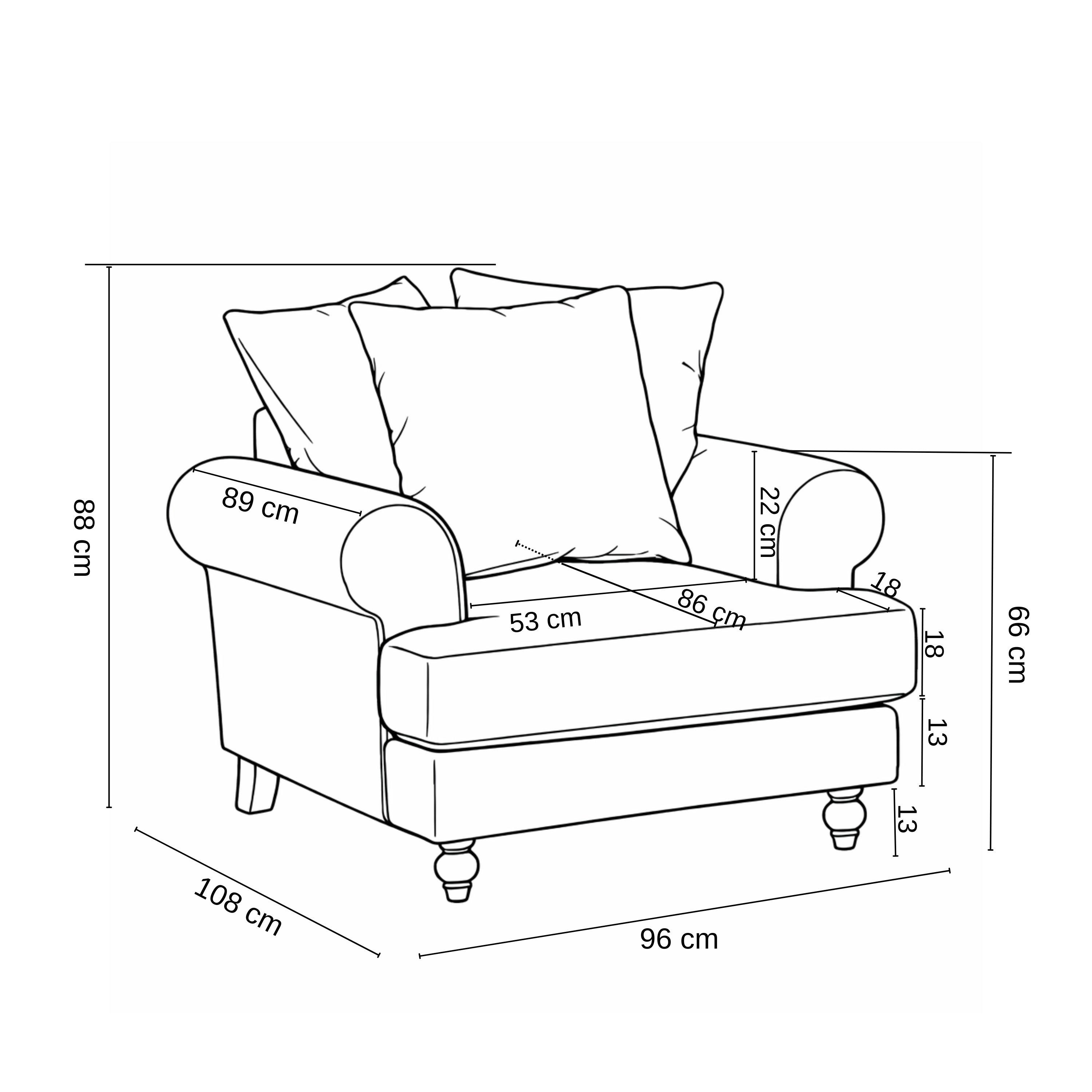 Biege Chenille - Biba - Freddy Armchair - 4