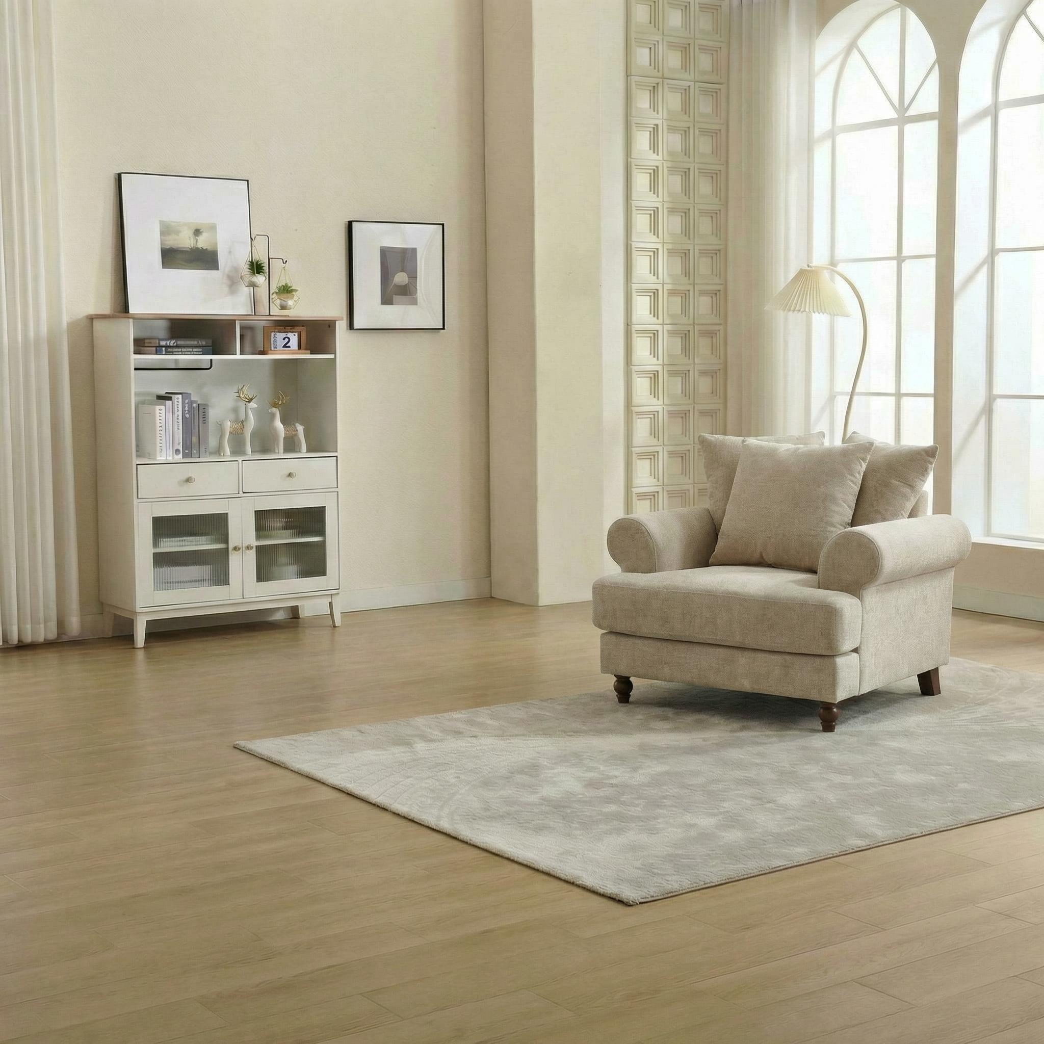 Biege Chenille - Biba - Freddy Armchair - 5