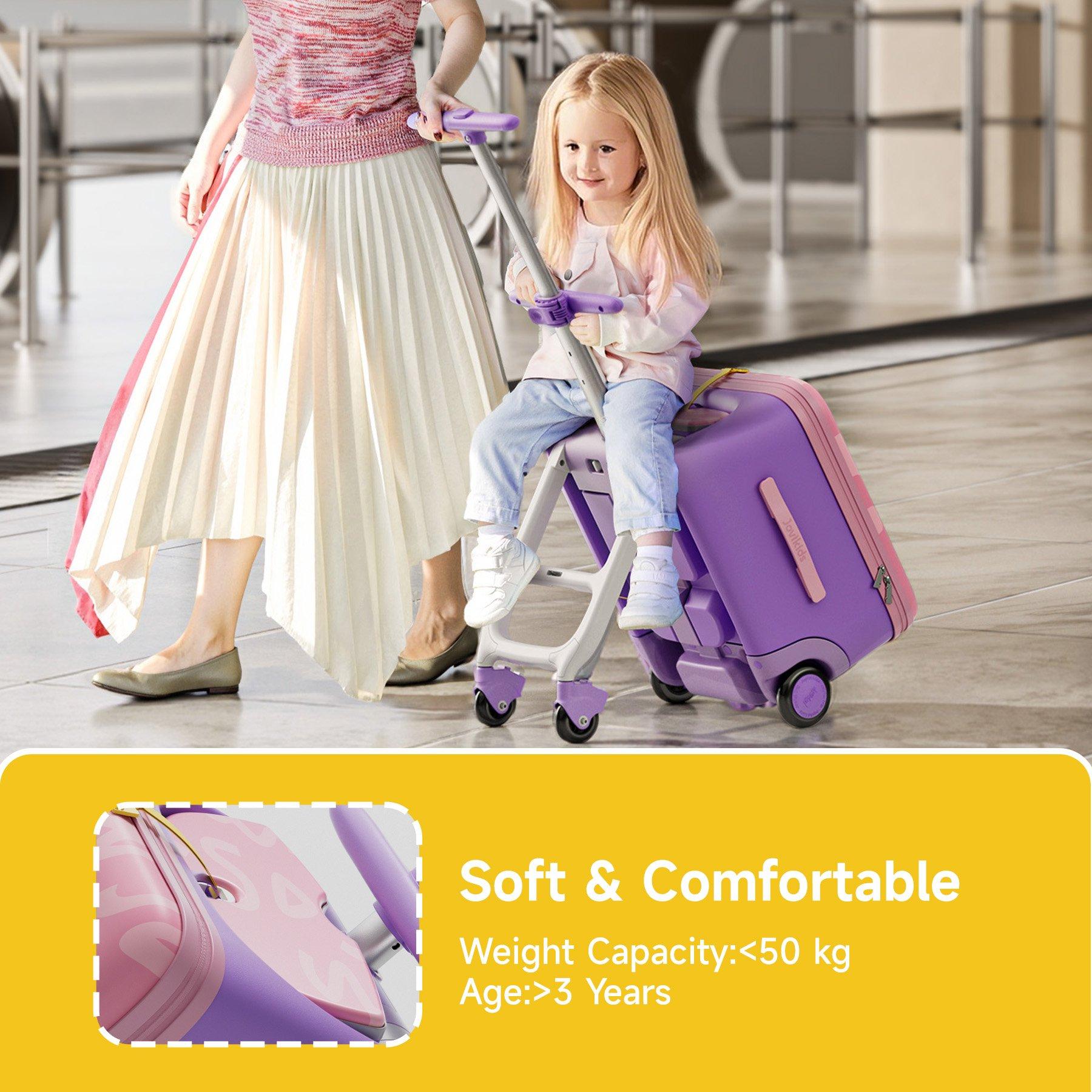 Pink - JoviKids - JoviKids 3-in-1 Childrens Ride-on Suitcase Pink - 2