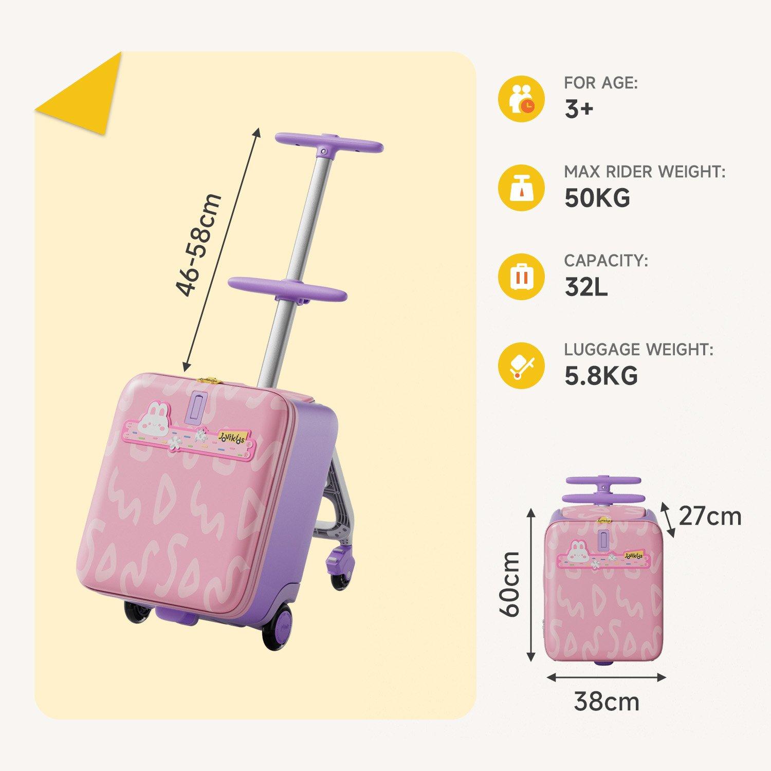 Pink - JoviKids - JoviKids 3-in-1 Childrens Ride-on Suitcase Pink - 10