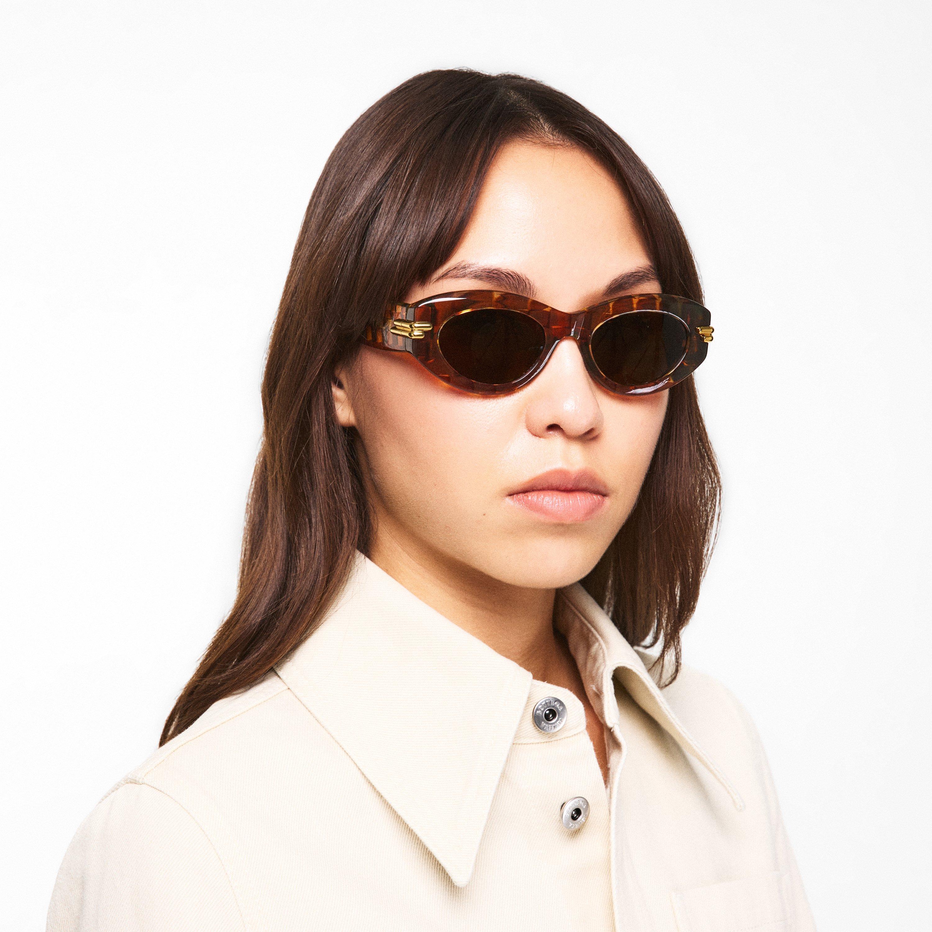 Brown/Brown - Bottega Veneta - Women's BV1322S Sunglasses - 3