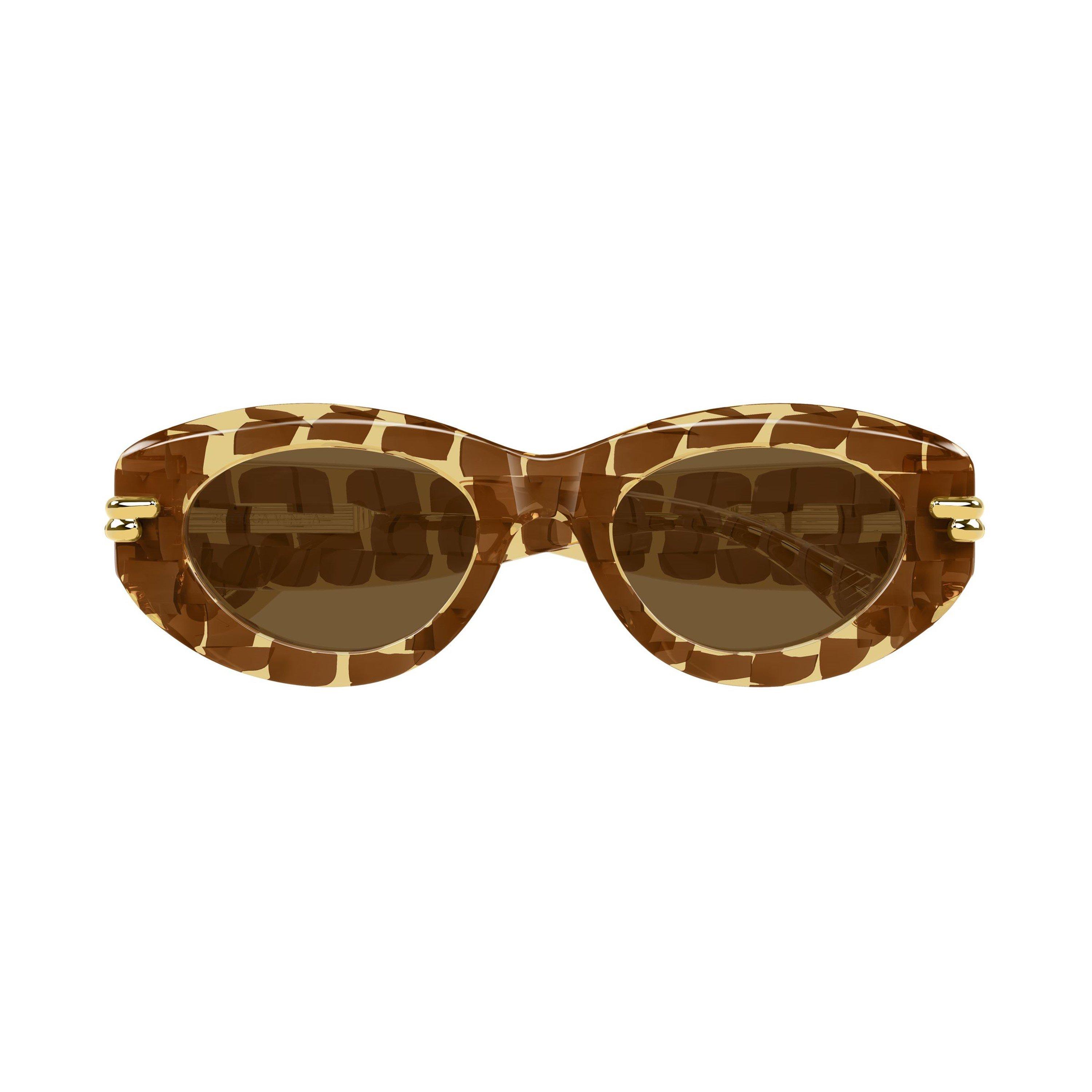 Brown/Brown - Bottega Veneta - Bottega Veneta Womens BV1322S Oval Sunglasses - 5