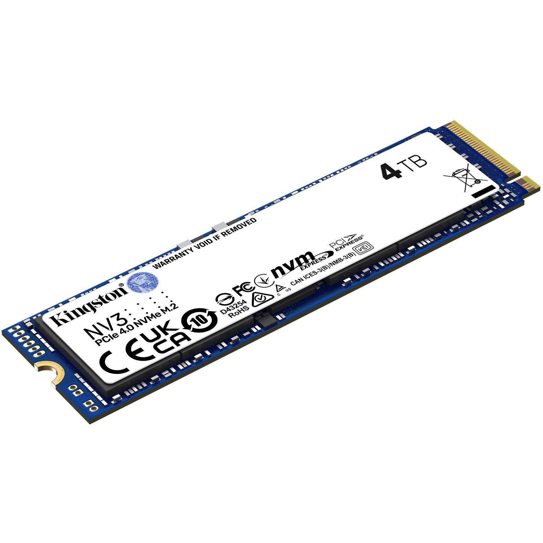 Kingston Technology  4Tb Ssd - 4000G Nv3 M.2 2280 Nvme - Black